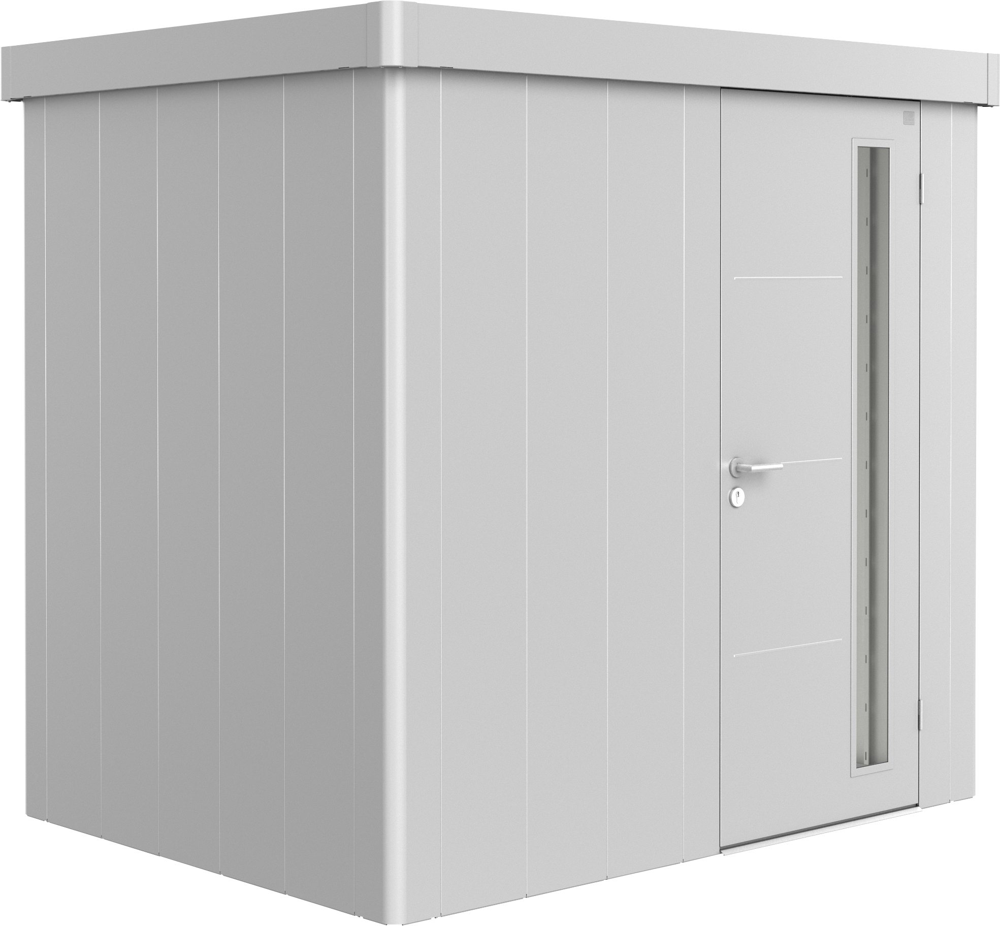 Biohort Gerätehaus Neo 1B 236 x 180 cm silber Standardtür Biohort Gerätehaus Neo 1B 236 x 180 cm silber Standardtür