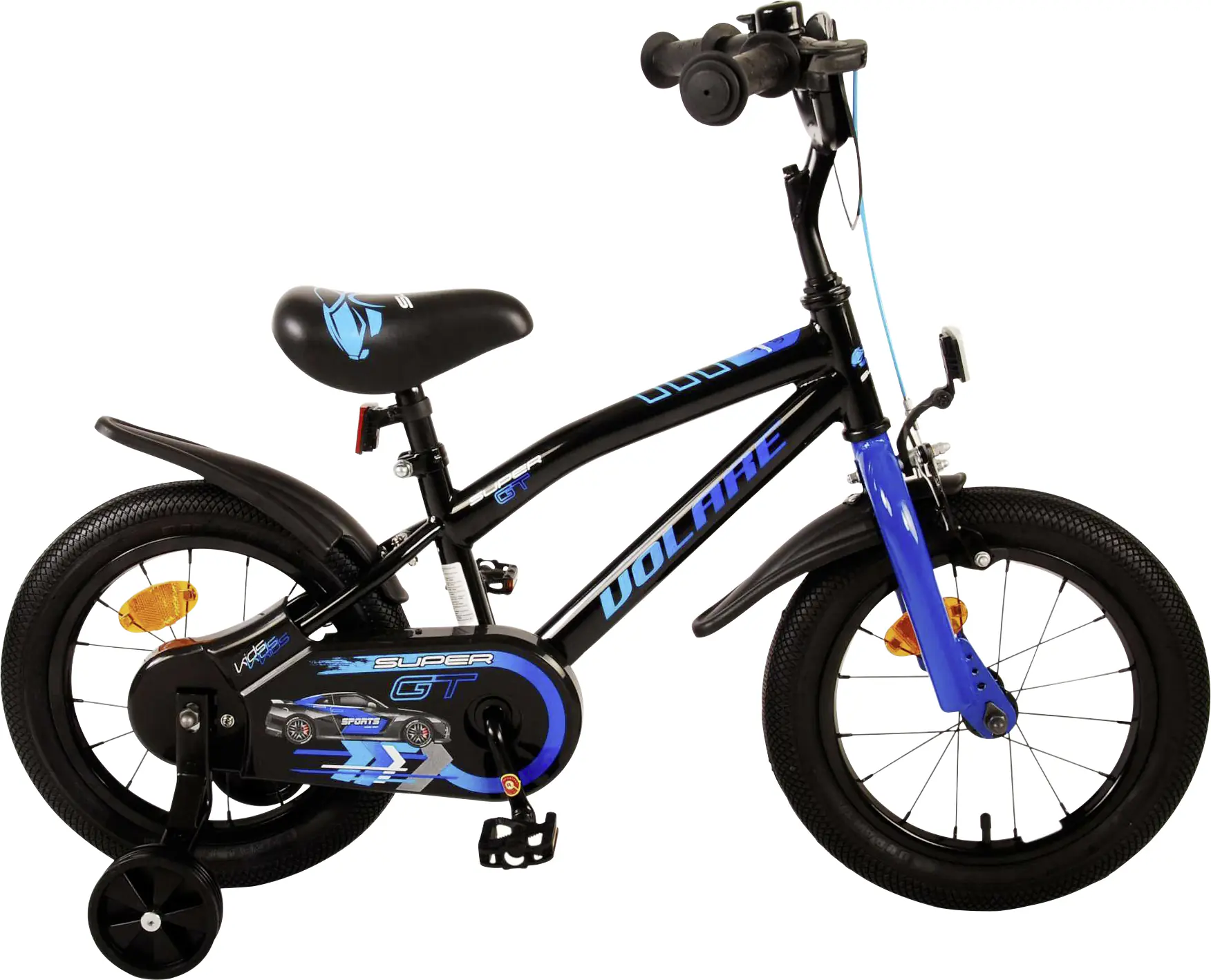 Volare Kinderfahrrad Super GT 14 Zoll schwarz/blau