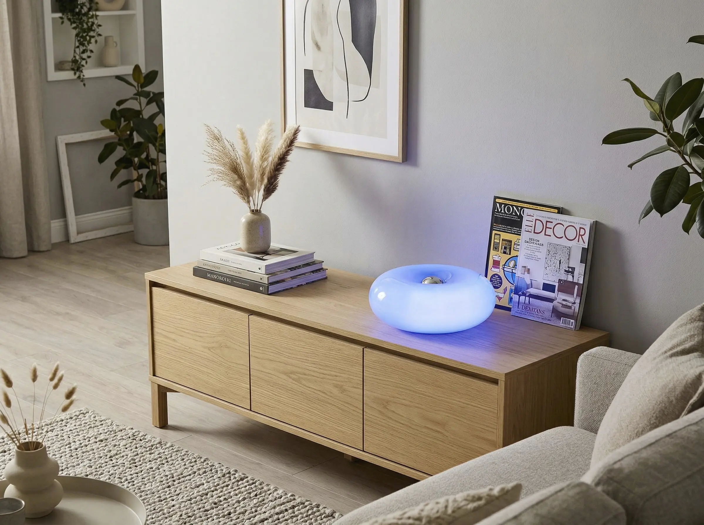 Eglo LED-Tischleuchte Basile Ø 30 x 10,8 cm warmweiß blau