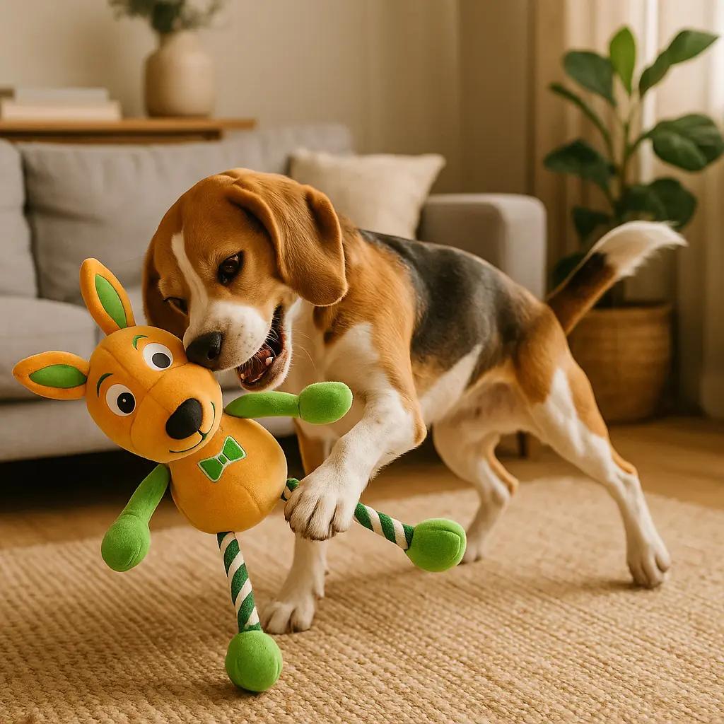Thempa Hundespielzeug Plüschtier mit Stimme Känguru