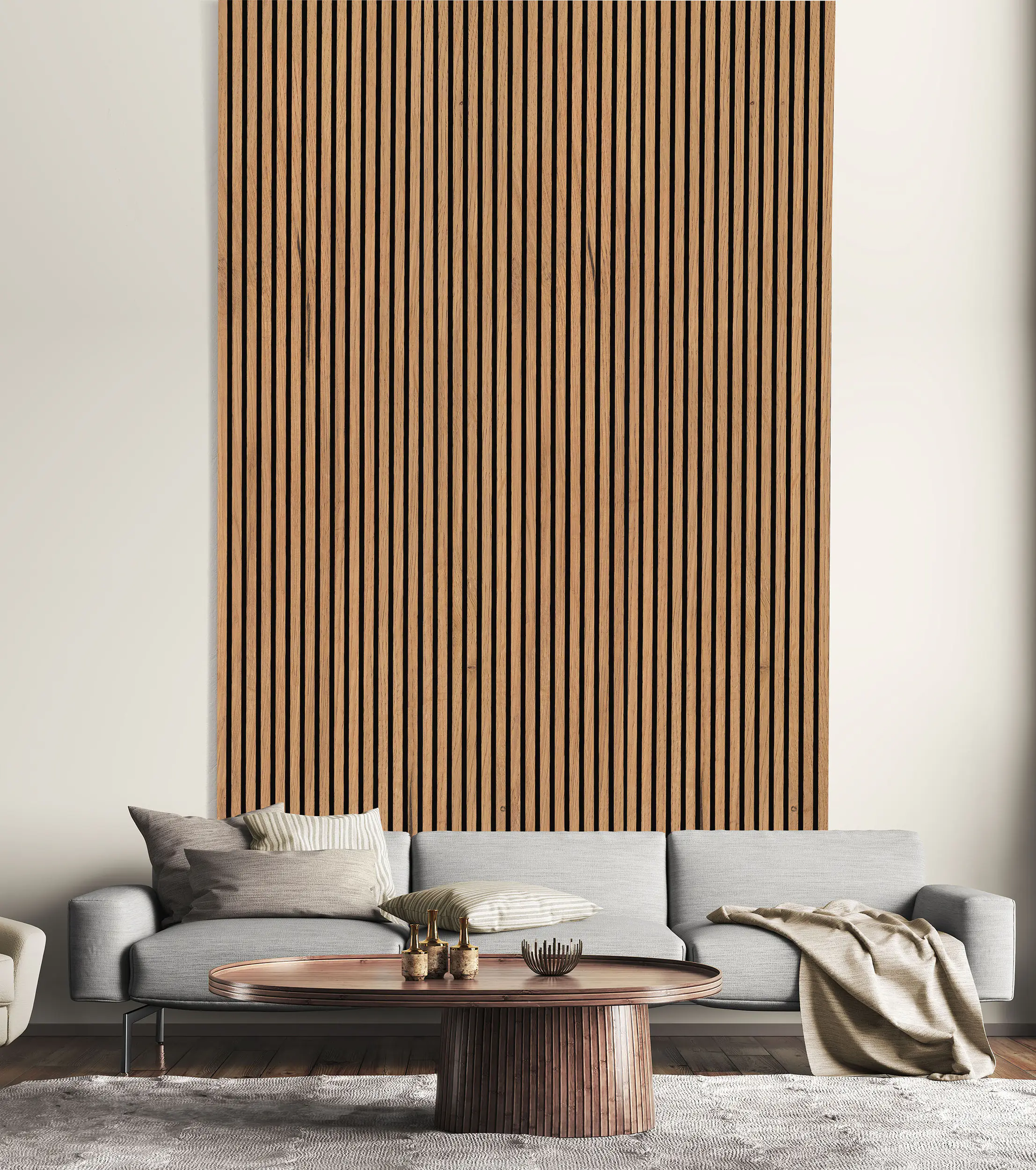 Neuhofer Akustikpaneele Holz foliert braun 267 x 1,9 x 57 cm