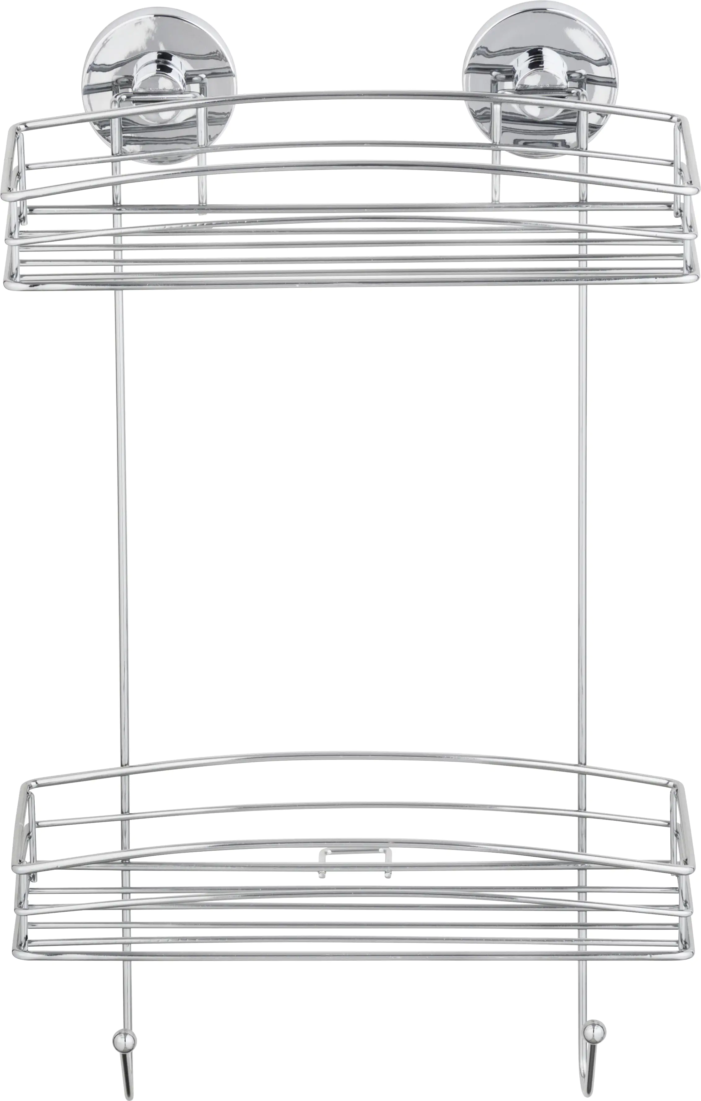 Wenko Wandregal Vacuum-Loc Stahl, chrom, 2 Ablagen