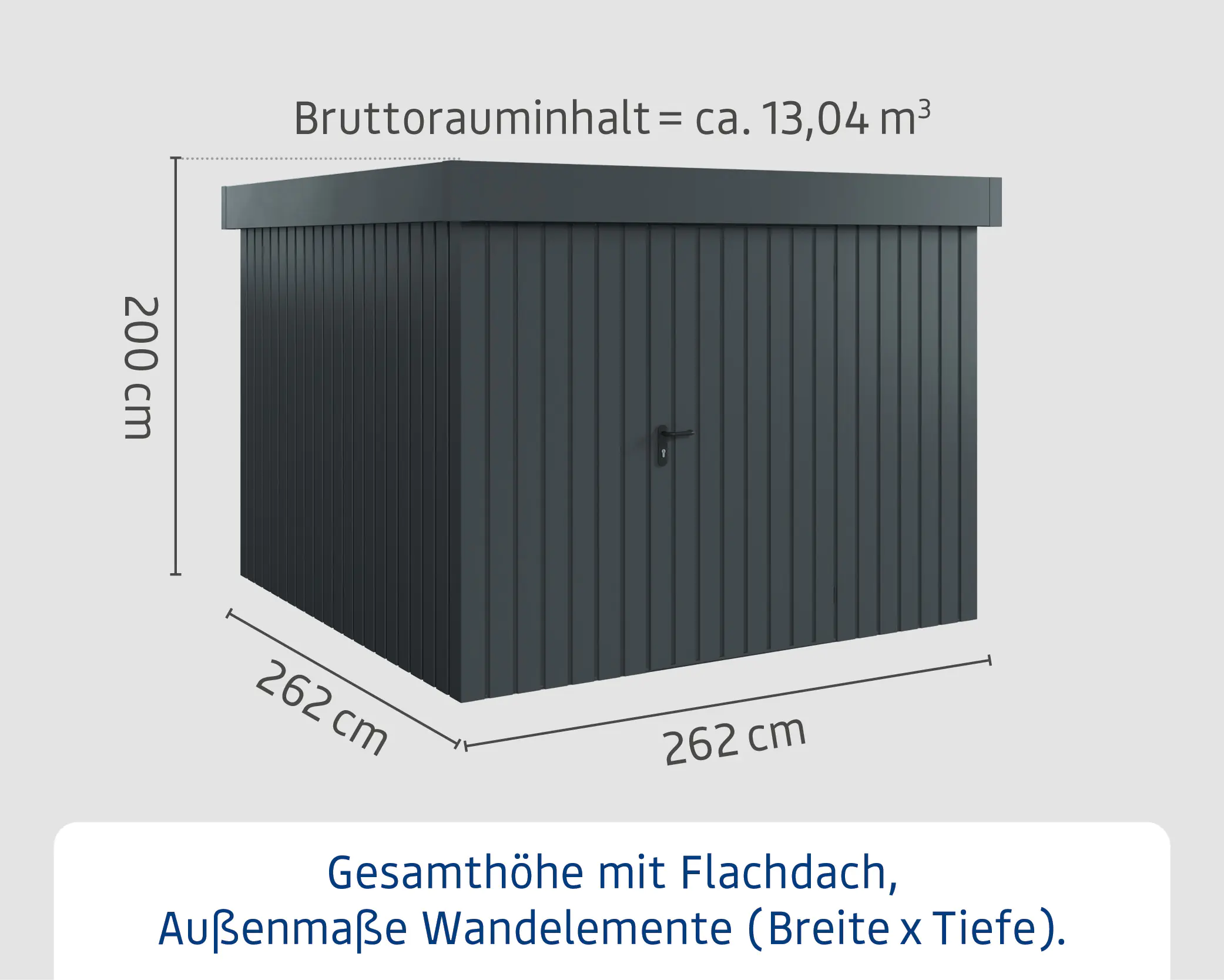 EcoStar Metallgerätehaus Euroline EFD10 anthrazit 262 x 262 cm 1-flg. EcoStar Metallgerätehaus Euroline EFD10 anthrazit 262 x 262 cm 1-flg.