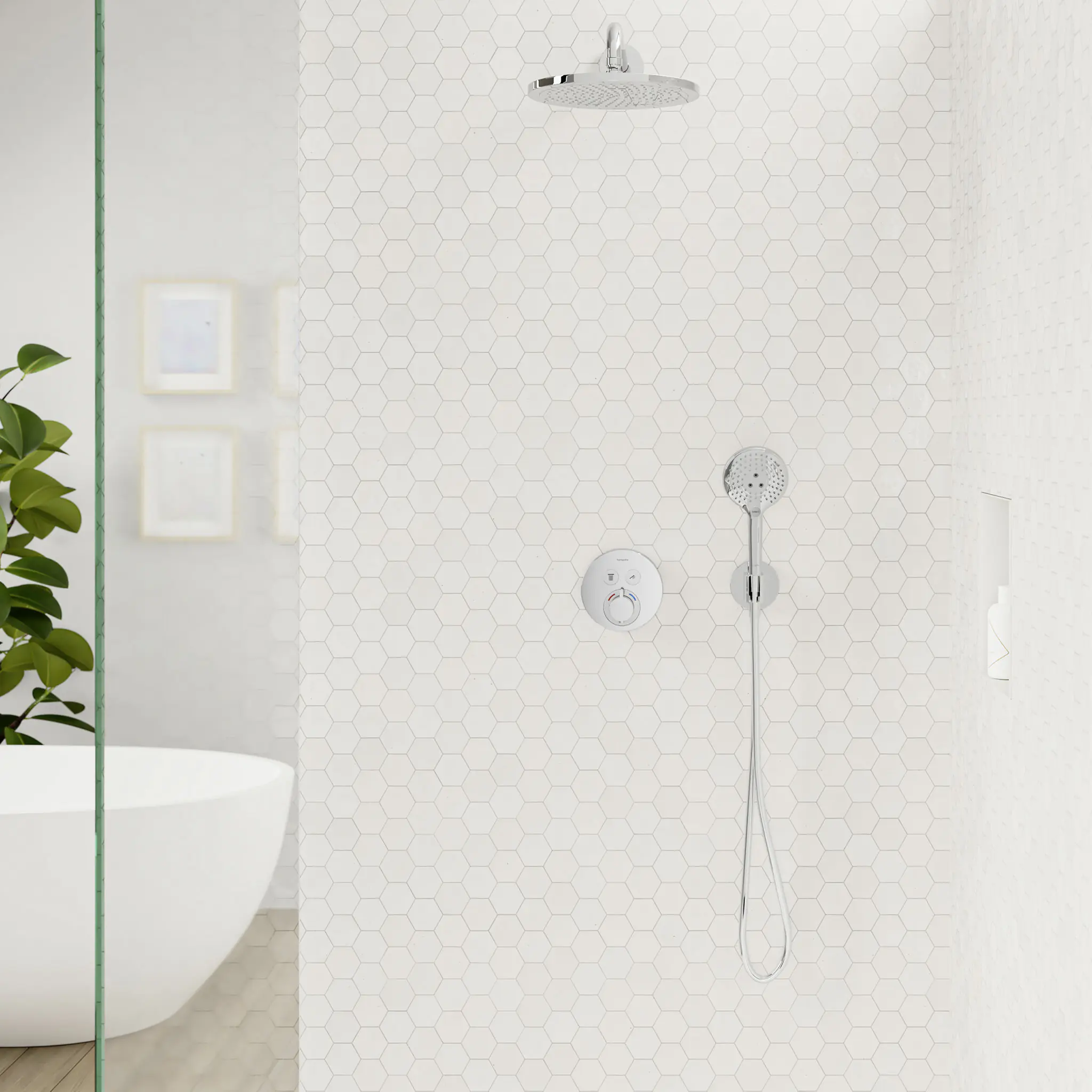 Hansgrohe Wandanschluss mit Brausehalter & Rückflussverhinderer FixFit S chrom