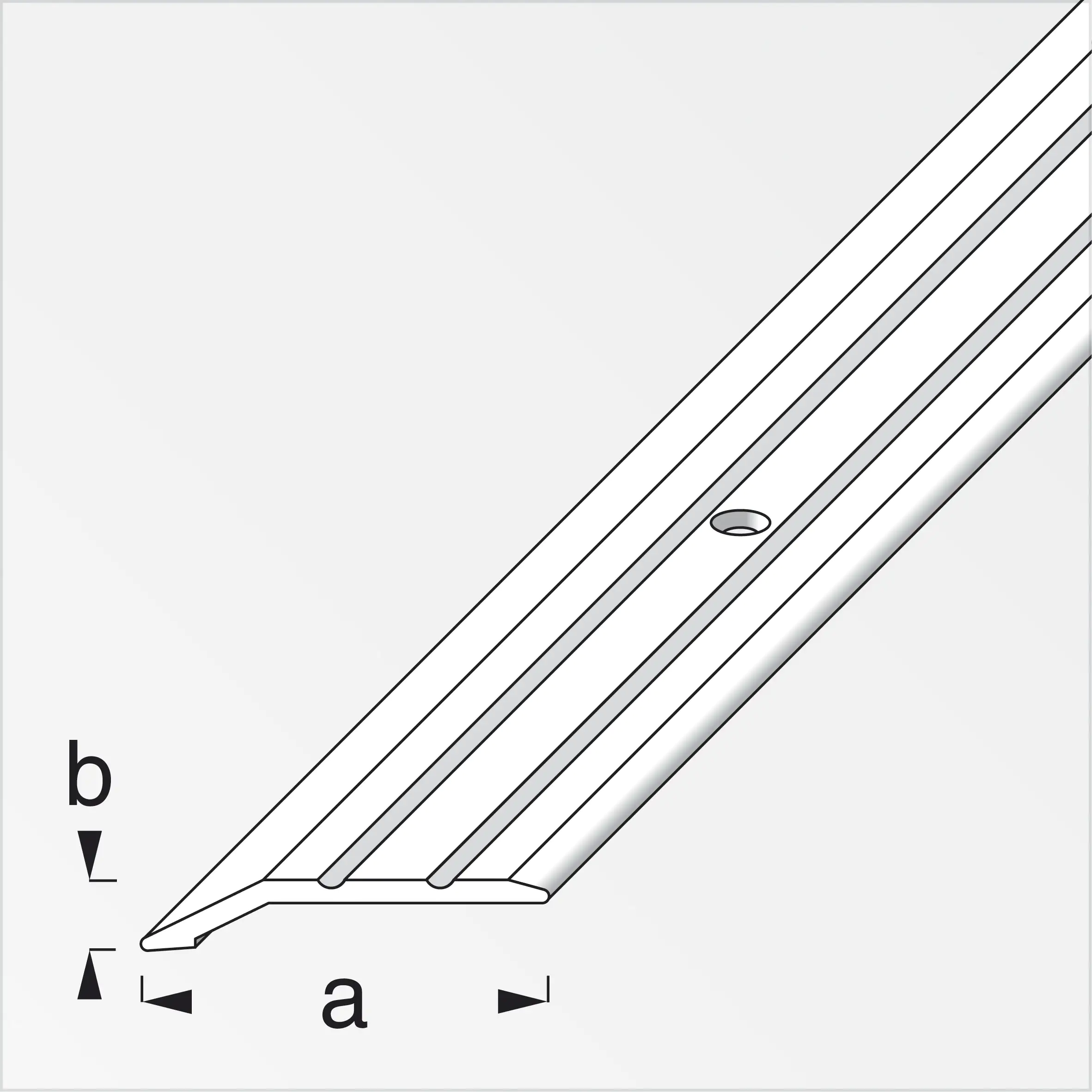 alfer Abschlussprofil 1 m, 30 x 5 mm Aluminium eloxiert messing