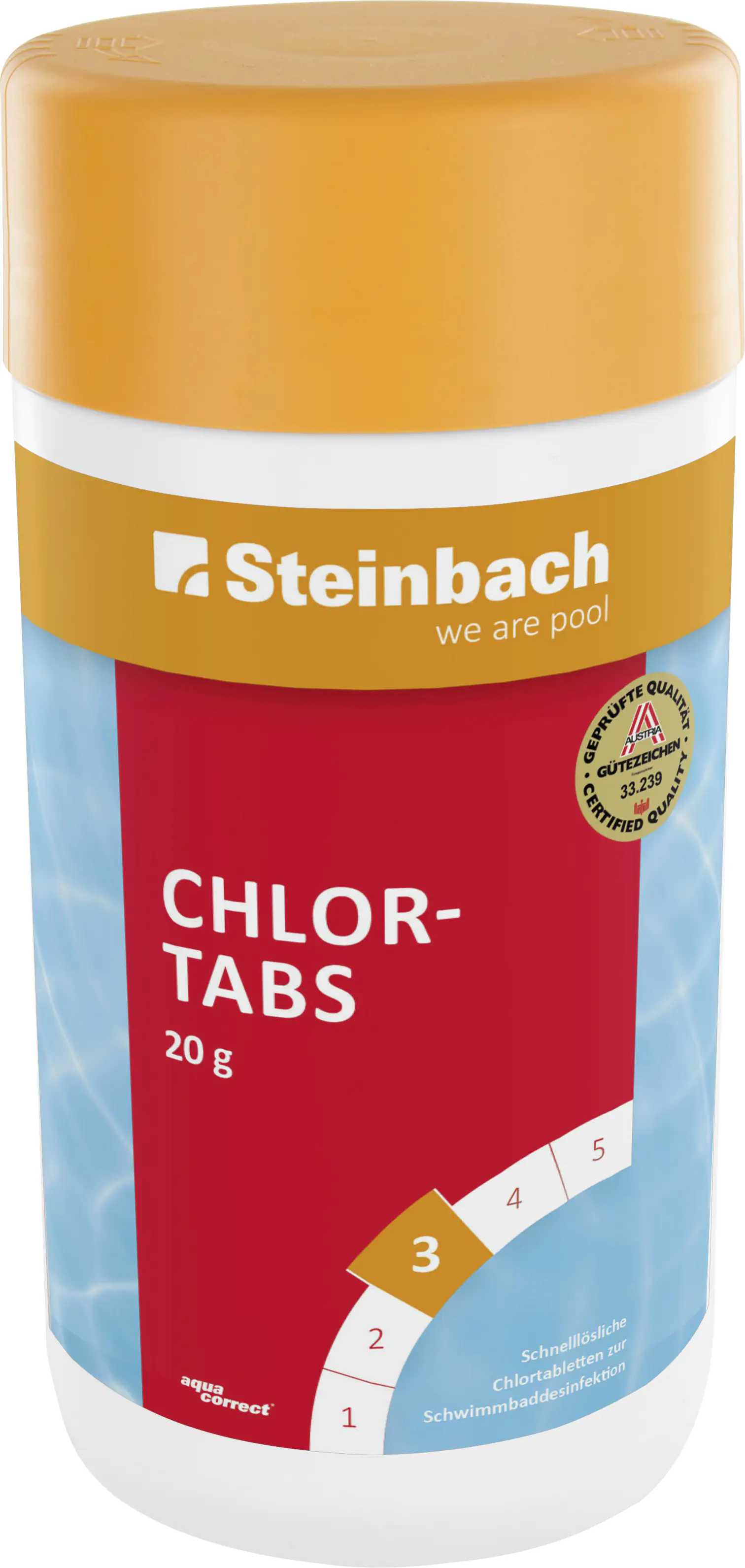 Steinbach Poolpflege Chlortabs 1 kg, 50x 20g Tabletten, Chlorprodukt