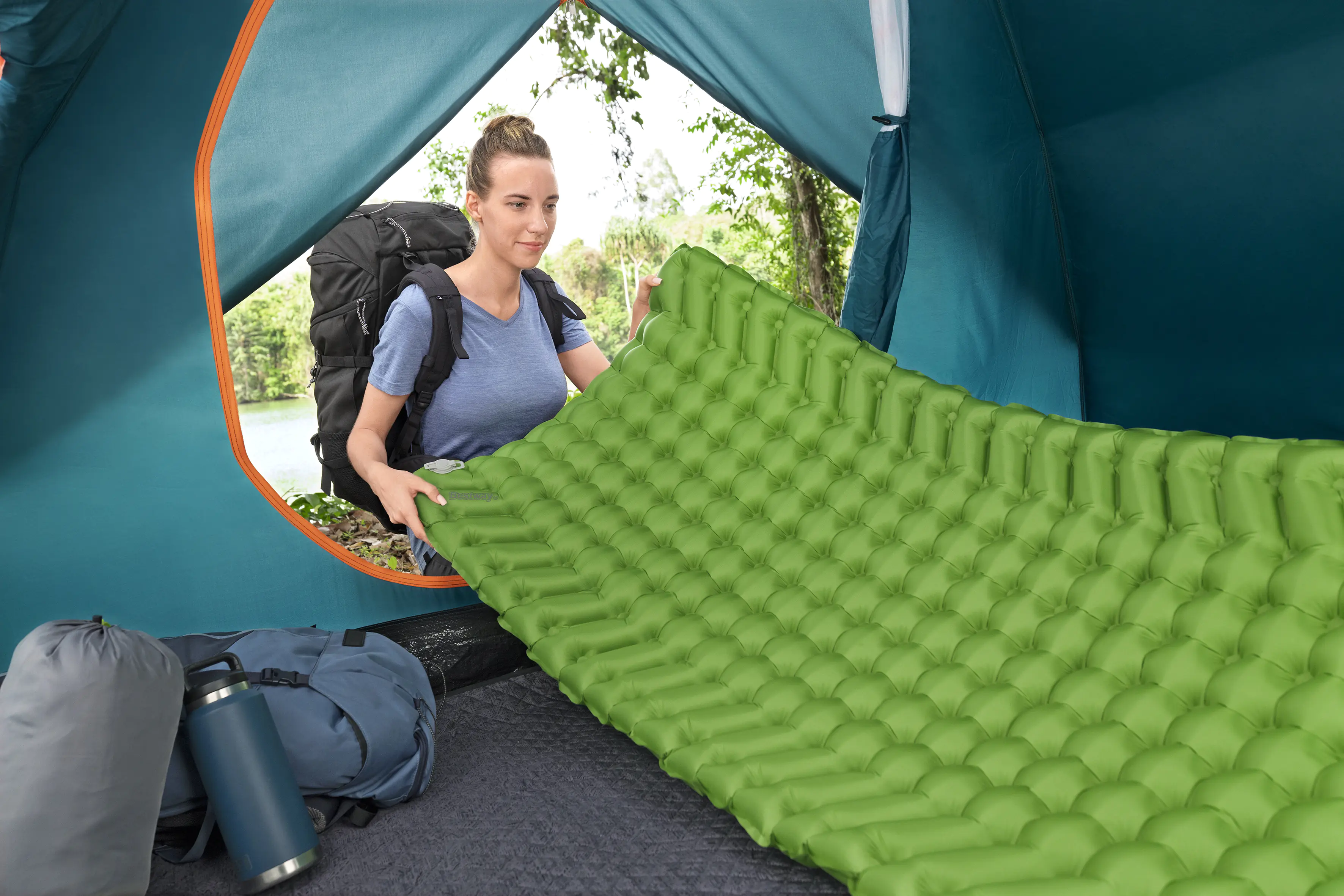 Bestway Isomatte Wanderlite aufblasbar grün 198 x 71 x 7 cm