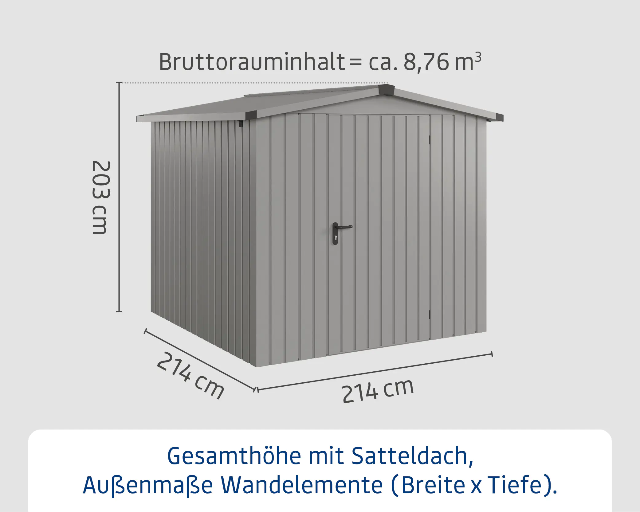 EcoStar Metallgerätehaus Euroline ESD5 graualuminium 214 x 214 cm 1-flg. EcoStar Metallgerätehaus Euroline ESD5 graualuminium 214 x 214 cm 1-flg.