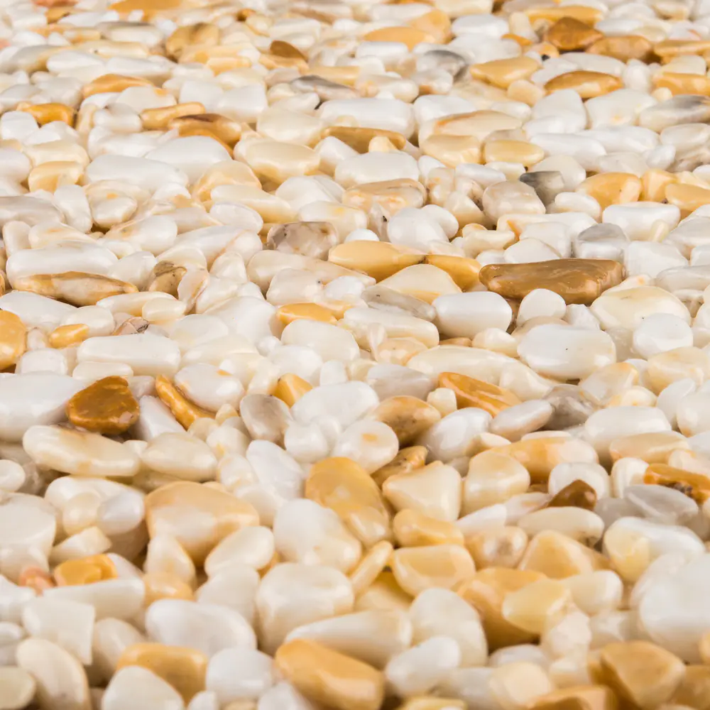 RAVELLO Steinteppich Boden Outdoor Körnung Gross Farbe gelb 26 kg Set