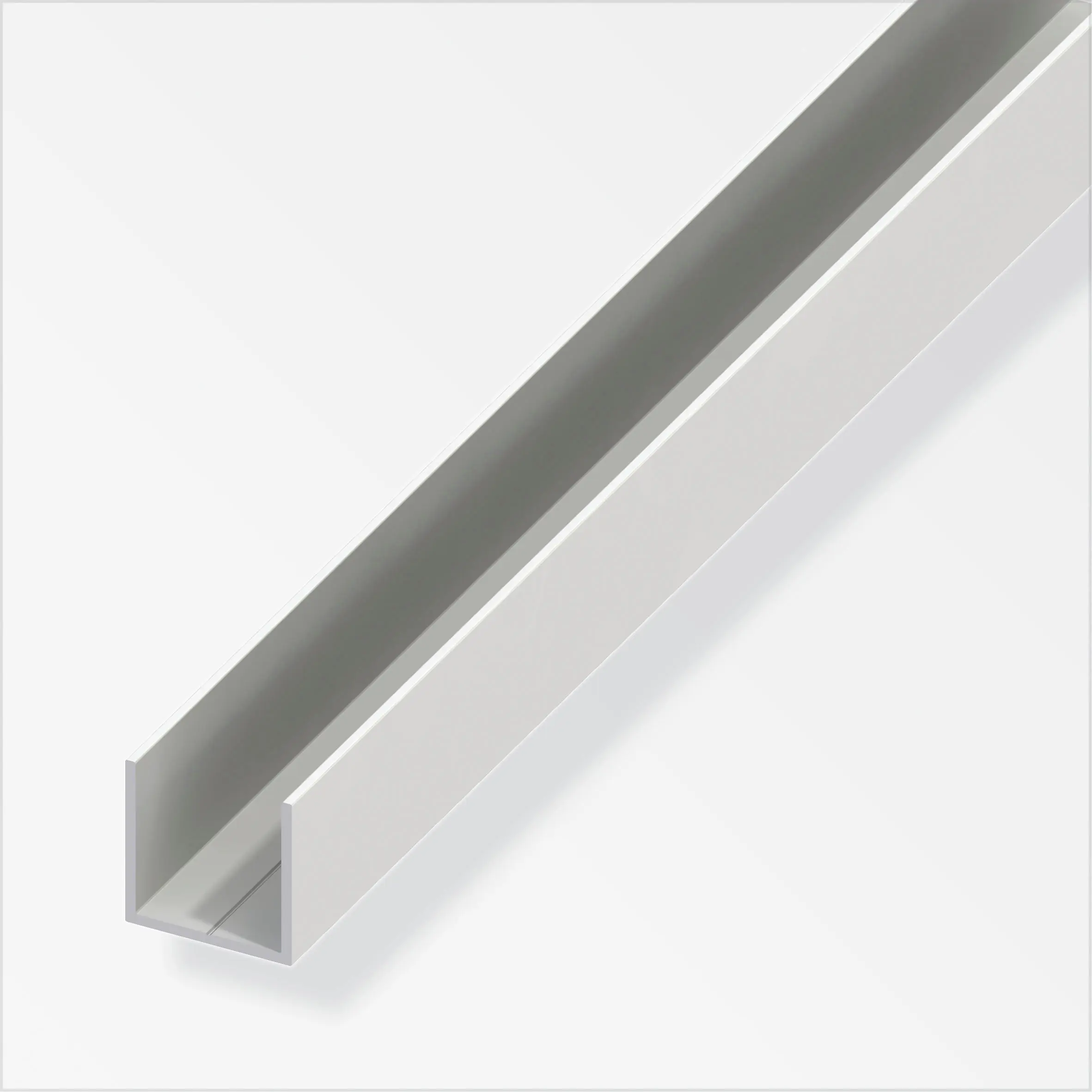 alfer Quadrat-U 1 m, 19.5 x 1.5 mm PVC (Kunststoff) glatt weiss