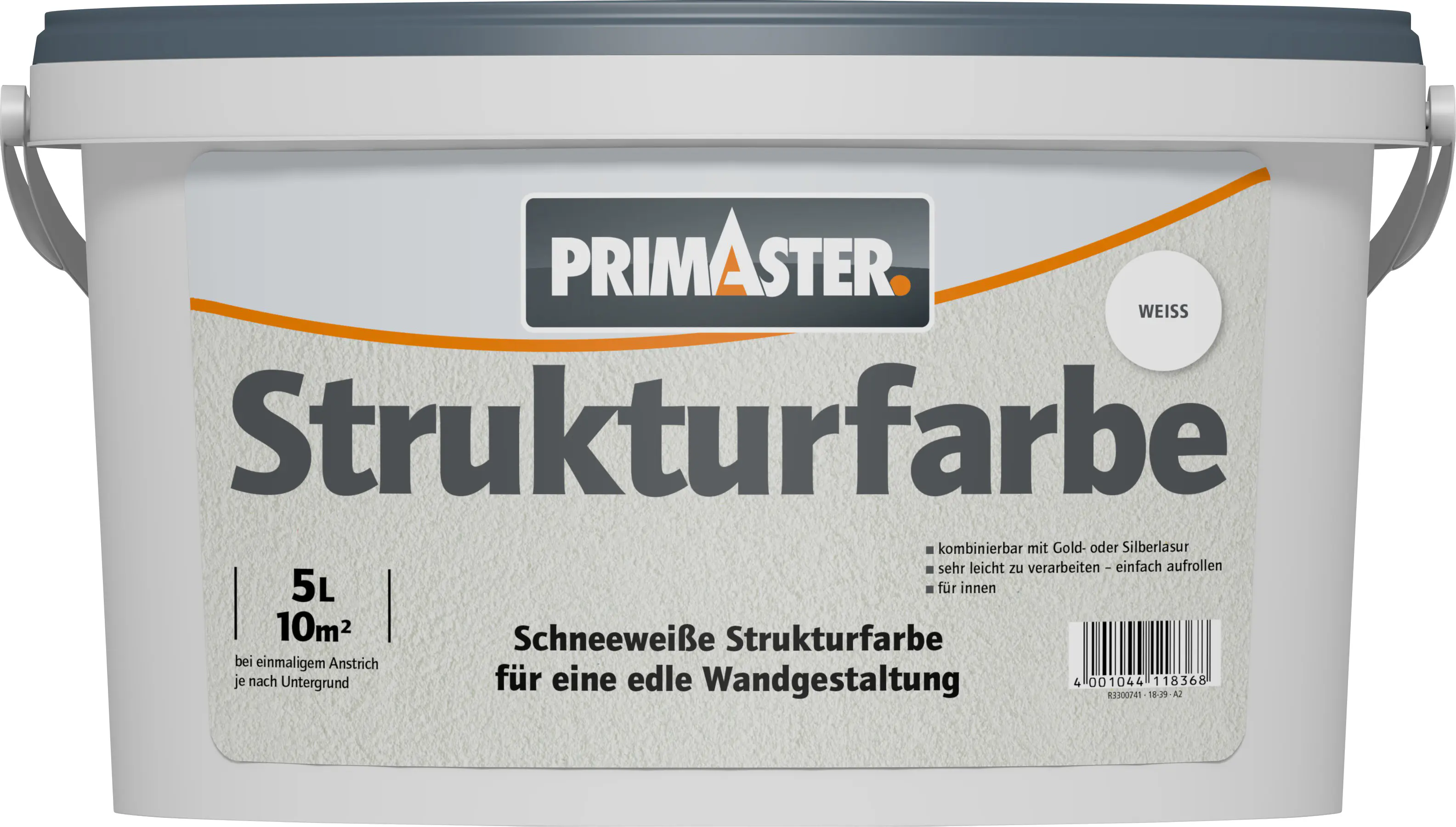 Primaster Strukturfarbe 5 L weiß