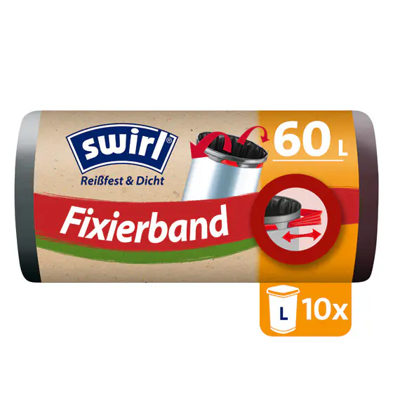 Swirl® Fixierband-Müllbeutel 60 L Reißfest & Dicht