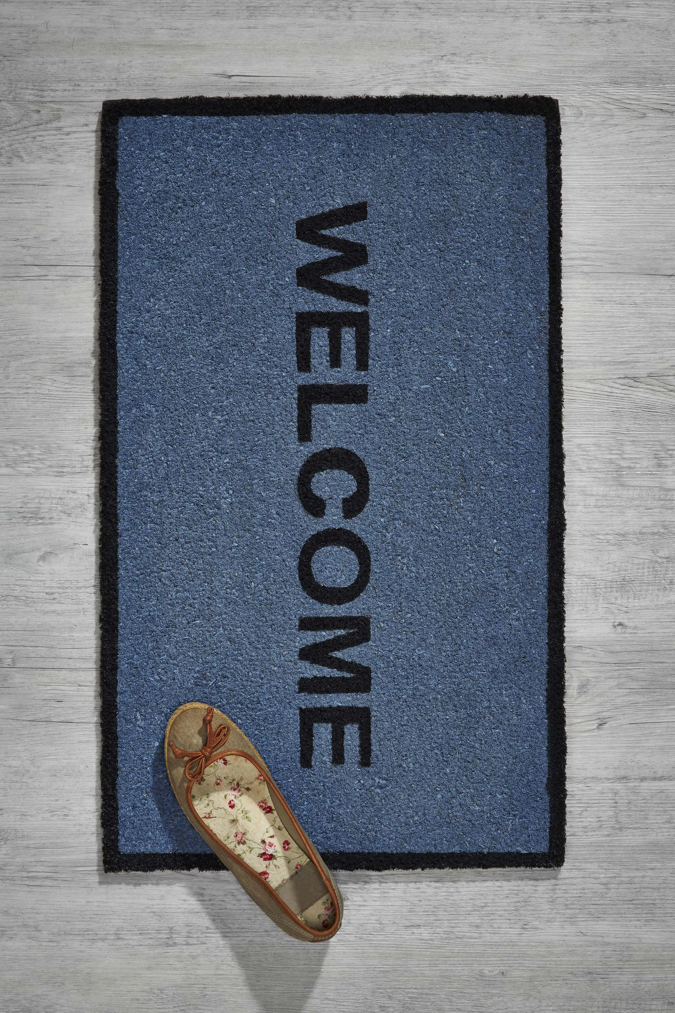 Fussmatte Kokos Welcome  blau, 40 x 60 cm