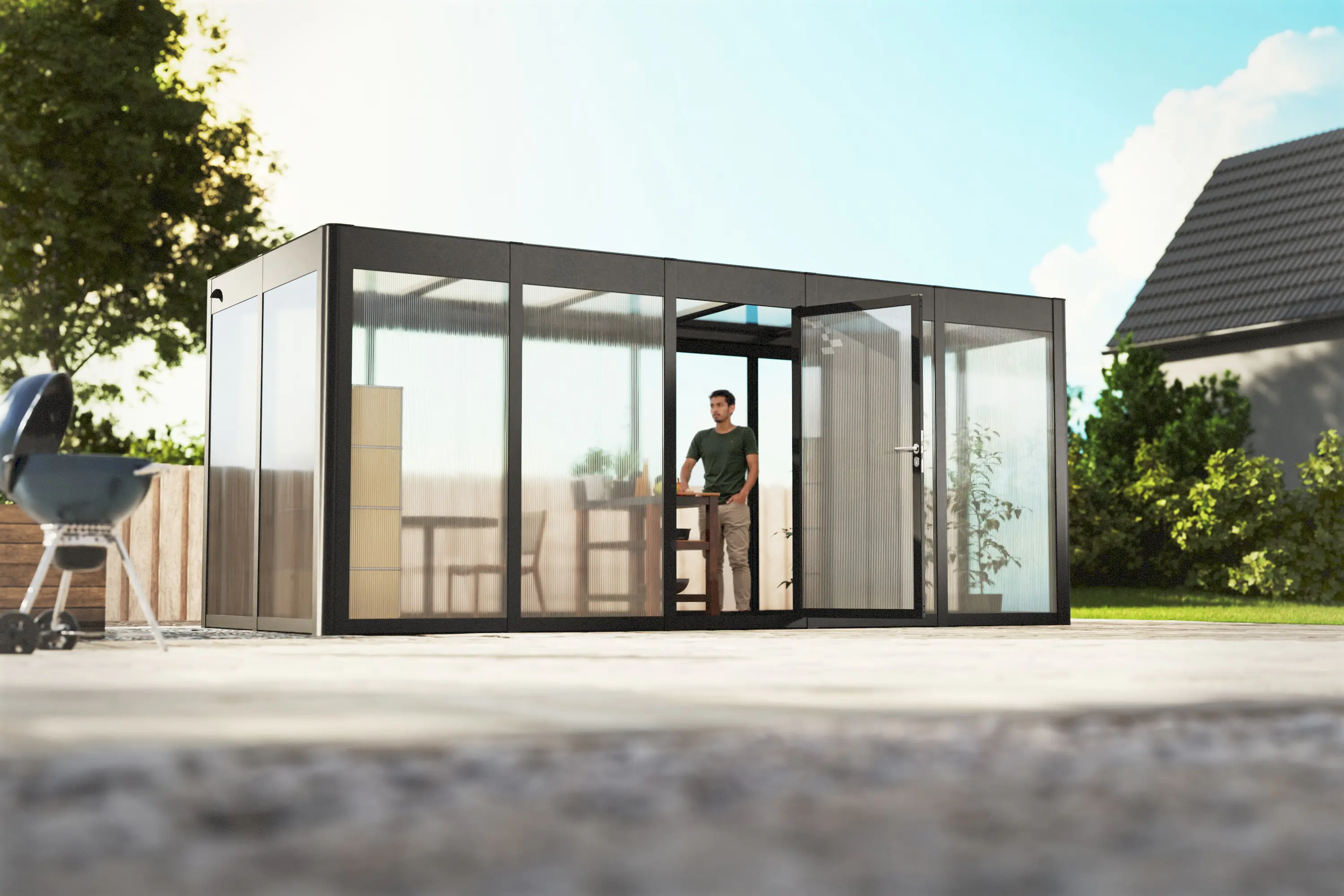 SunElements SunGarden Gartenhaus Select 5.2 548 x 233 cm anthrazit-metallic