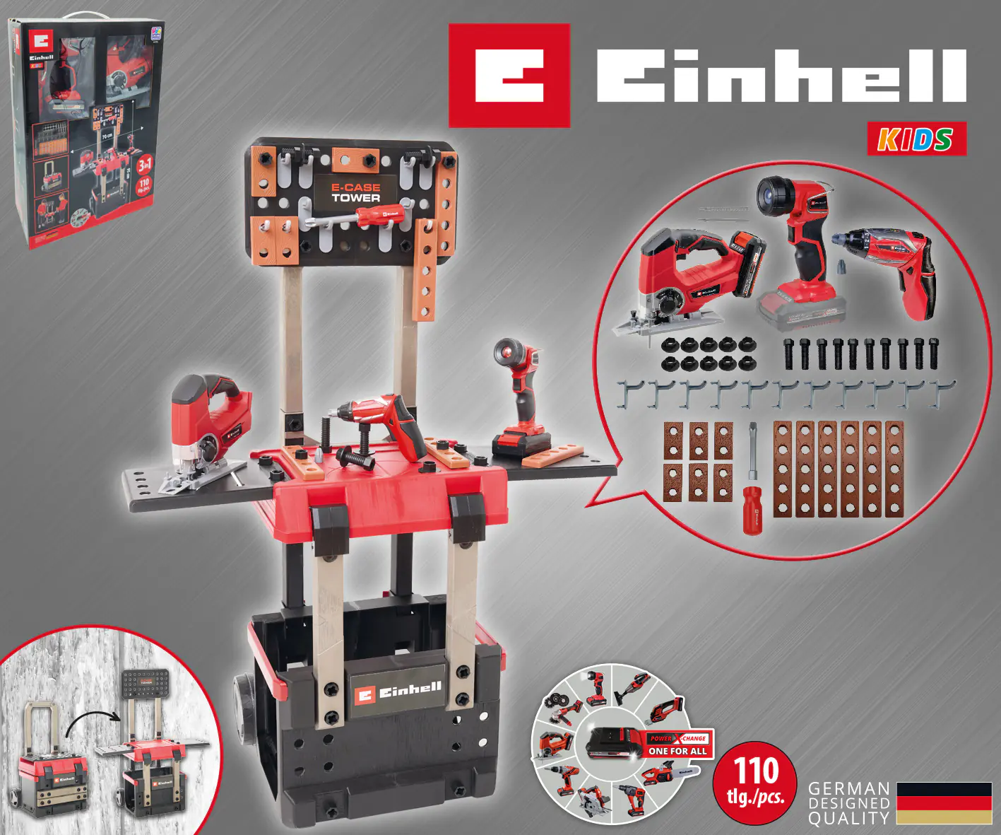 Einhell Kids E-Case Kinder-Werkstattwagen