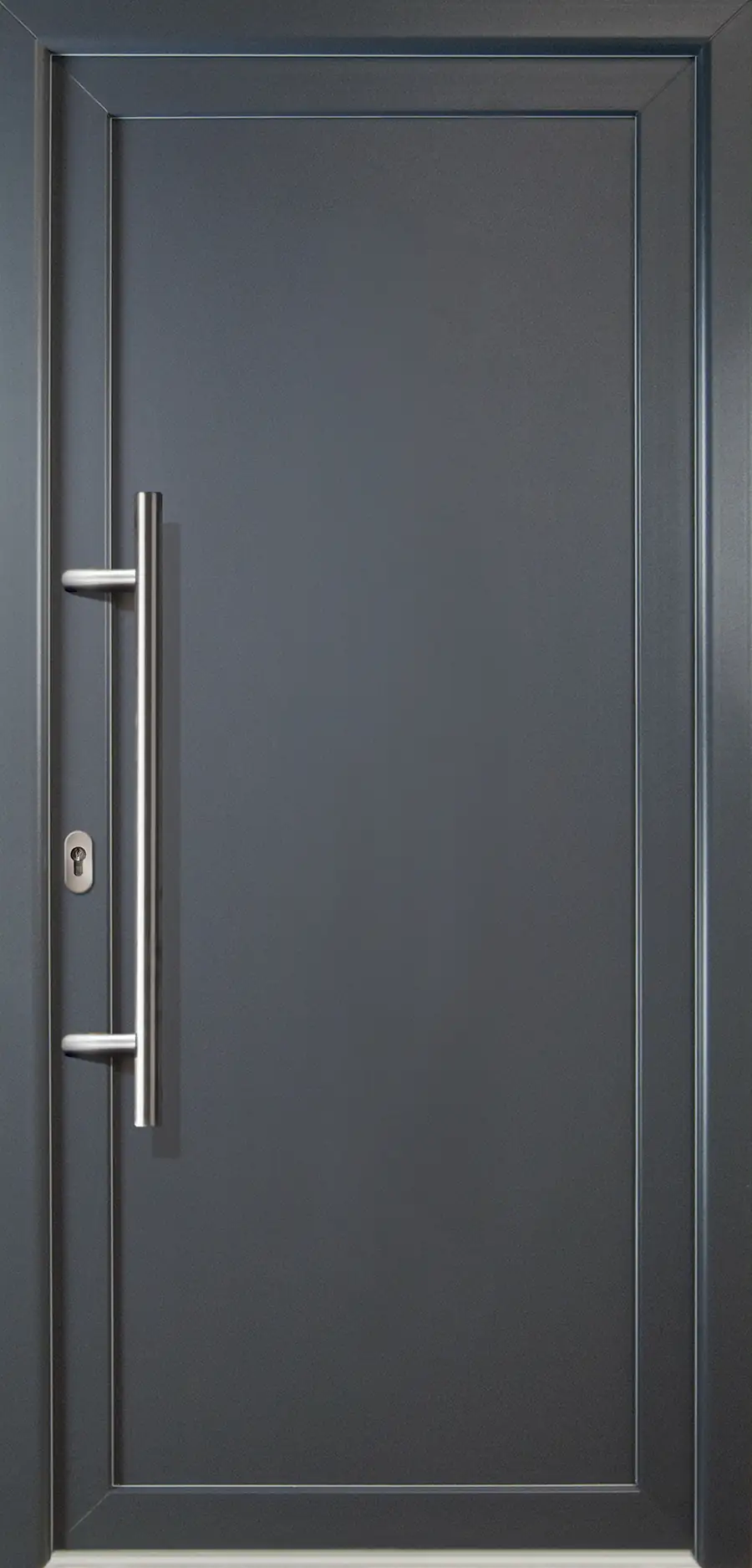 4060691163565 Meeth Haustür Signum PVC Exclusiv PVC Modell 01 108 x 208 cm, DIN links, titan