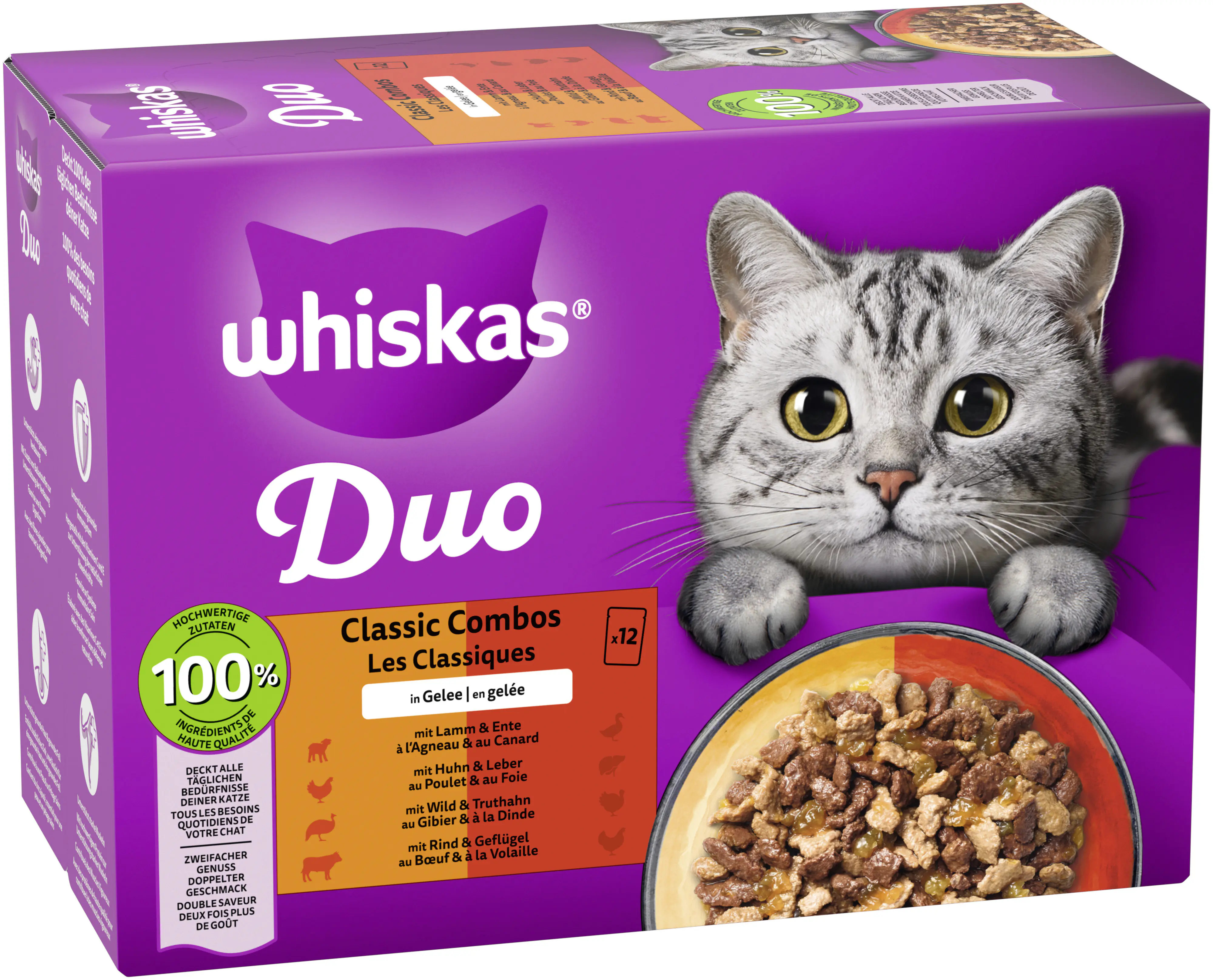 Whiskas Multipack Duo Classic Combos in Gelee Katzenfutter 12 x 85 g