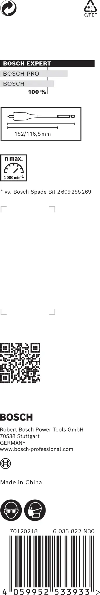 Bosch Expert Self Cut Speed Flachfräsbohrer 20 x 152 mm