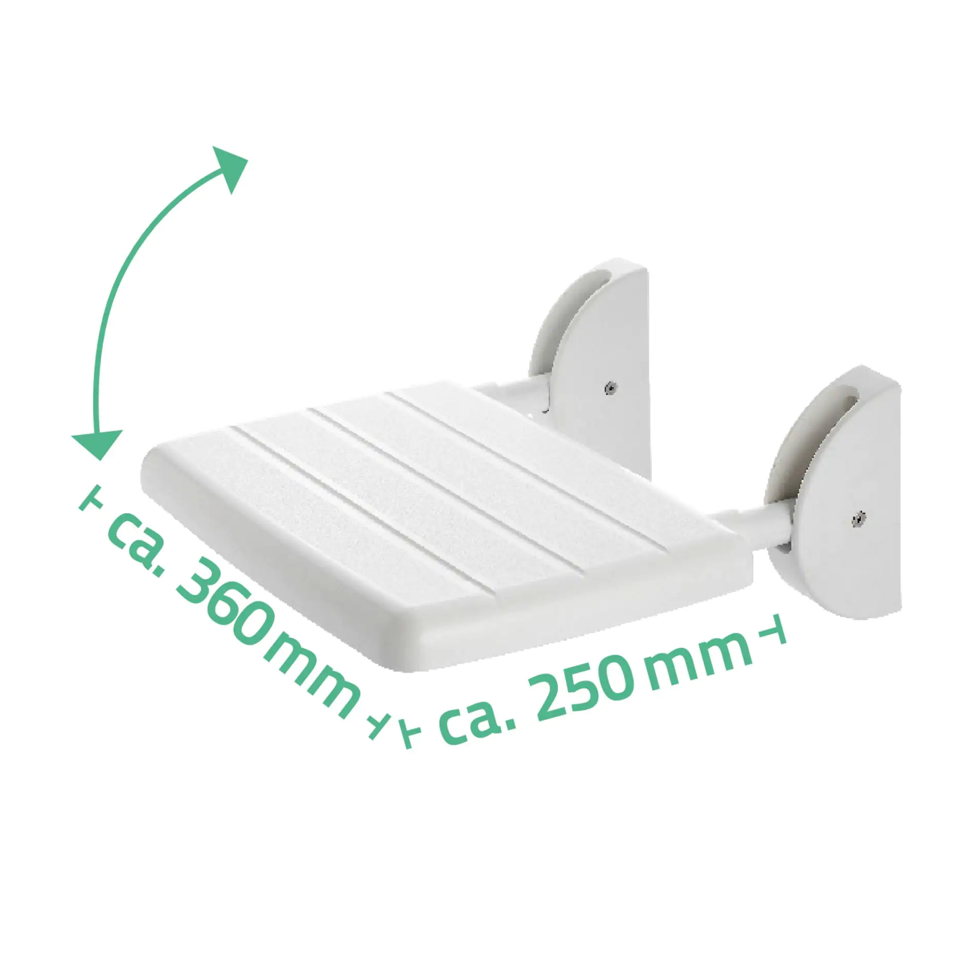 Ridder Duschklappsitz Max weiß Sitzfläche 36 x 25 cm Belastbar bis maximal 125 kg