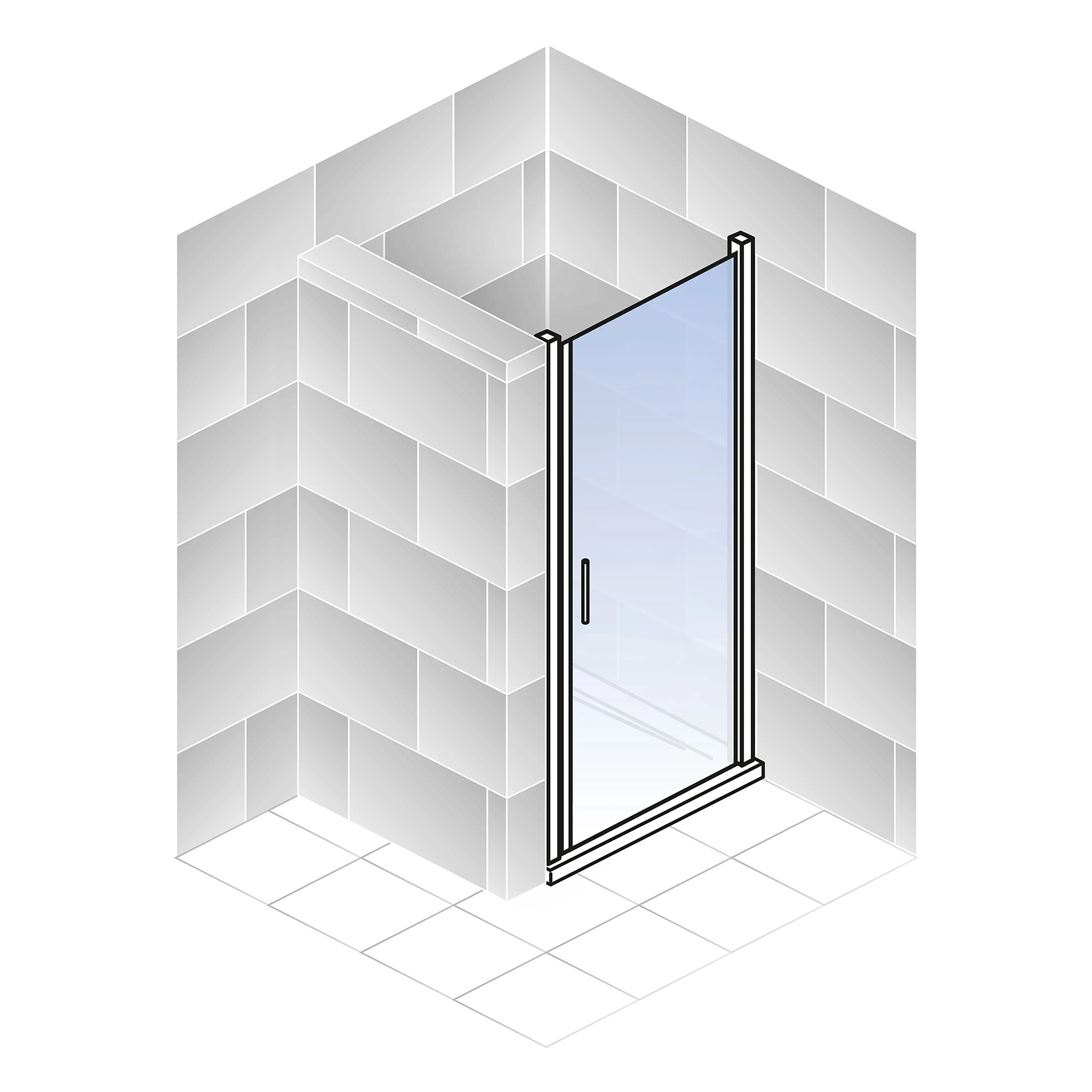 Schulte Nische Drehtür 90 x 192 cm Alexa Style 2.0