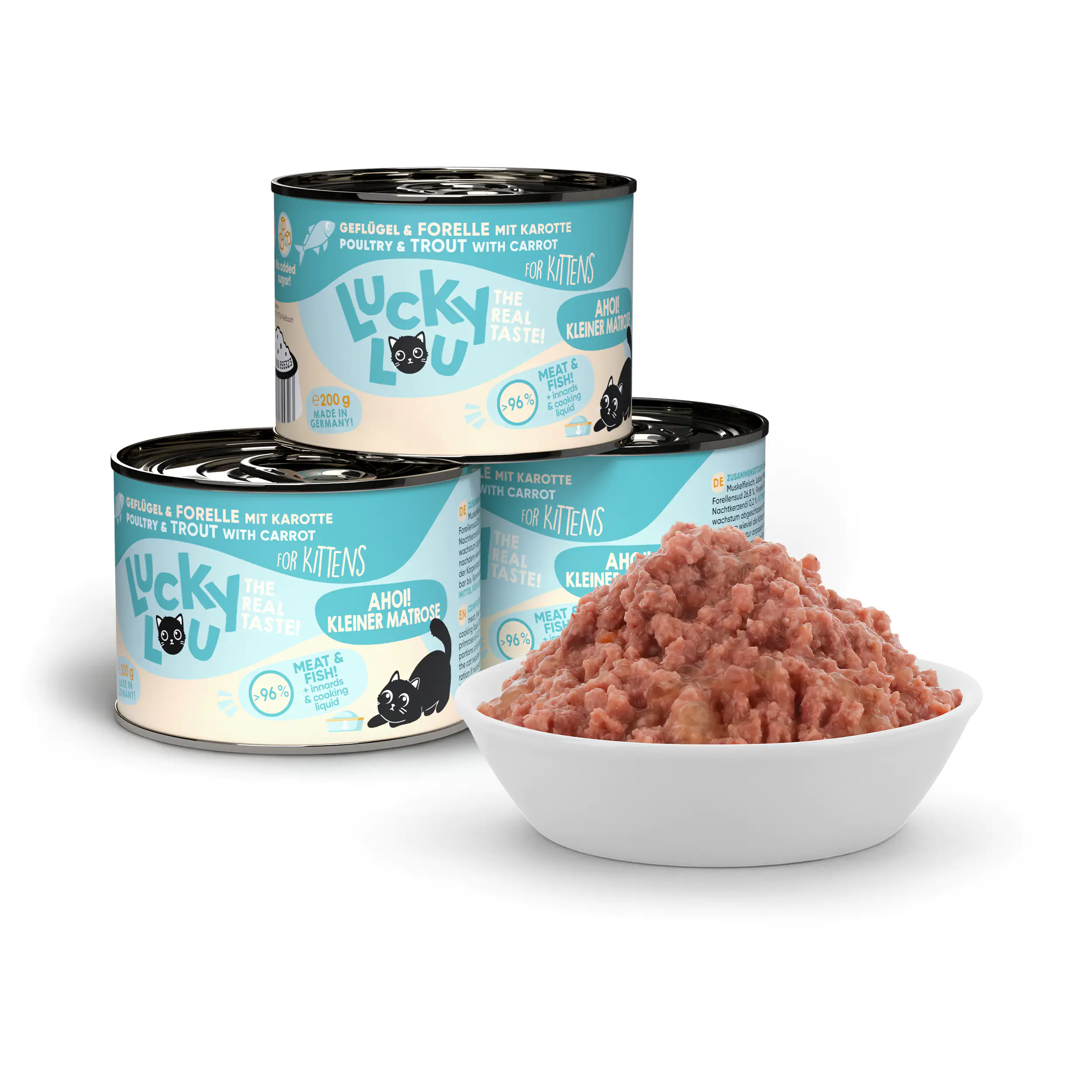 Lucky Lou Kittenfutter Geflügel und Forelle 200 g Lucky Lou Kittenfutter Geflügel und Forelle 200 g