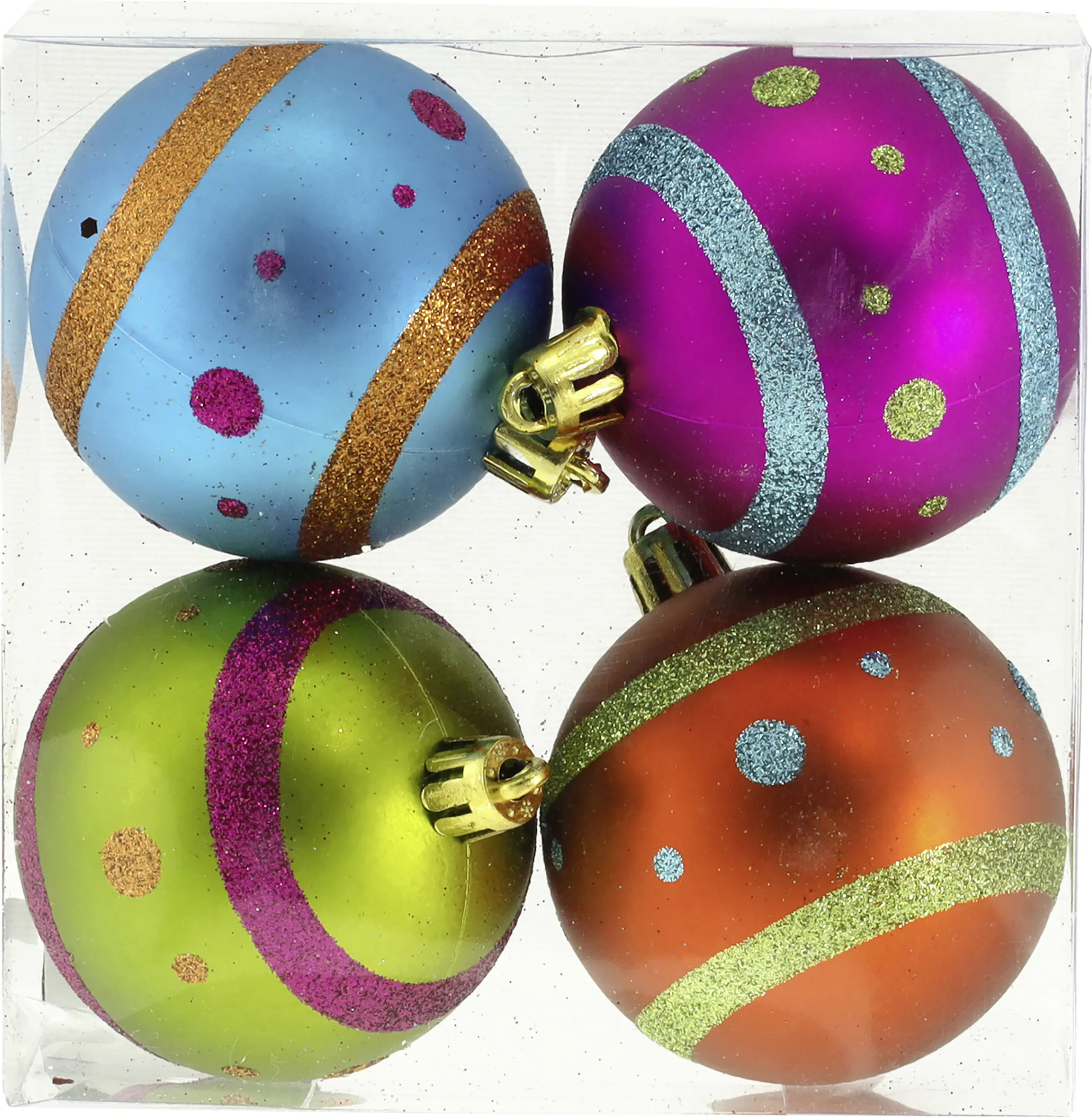 Weihnachtskugeln aus Kunststoff Ø 6 cm bunt 4 Stück