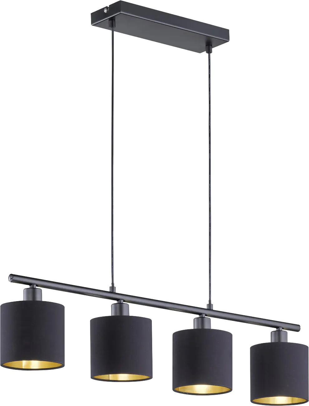 Reality Leuchten Pendelleuchte Tommy 4-flammig, E14, schwarz gold Reality Leuchten Pendelleuchte Tommy 4-flammig, E14, schwarz gold