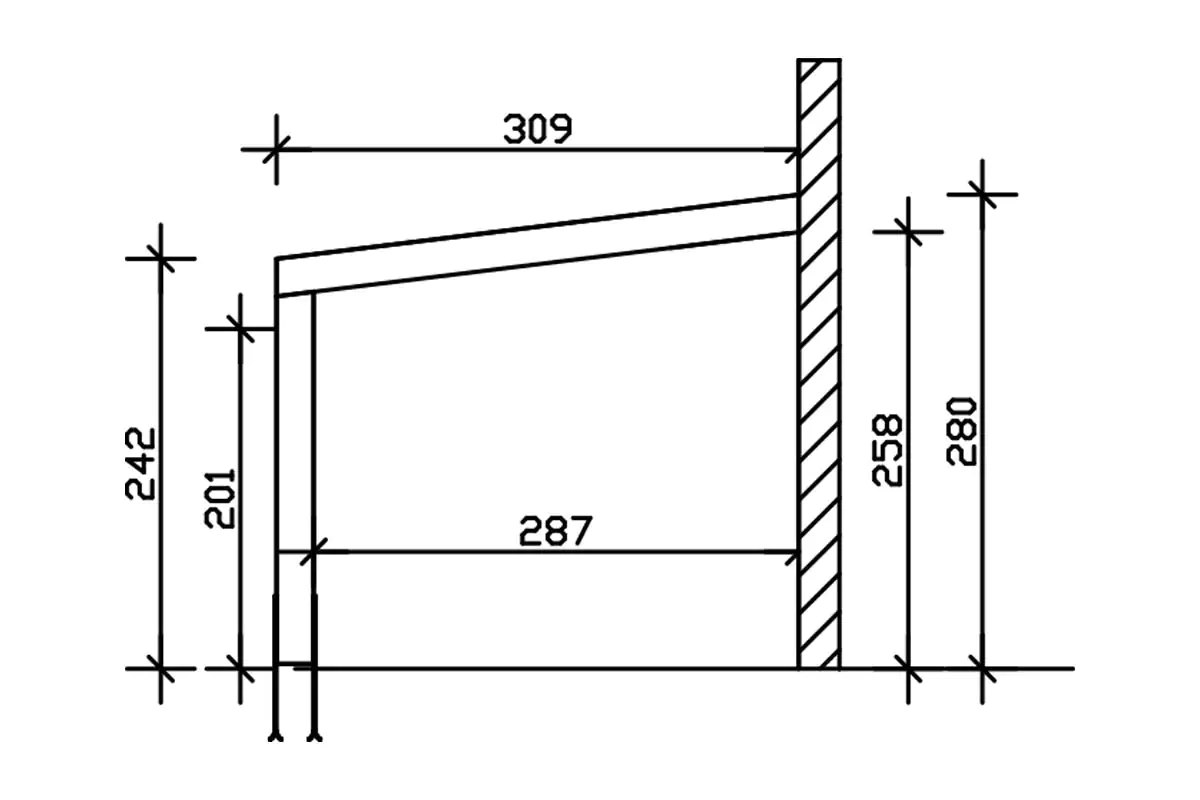 SKAN HOLZ Terrassenüberdachung Novara 450 x 309 cm Leimholz