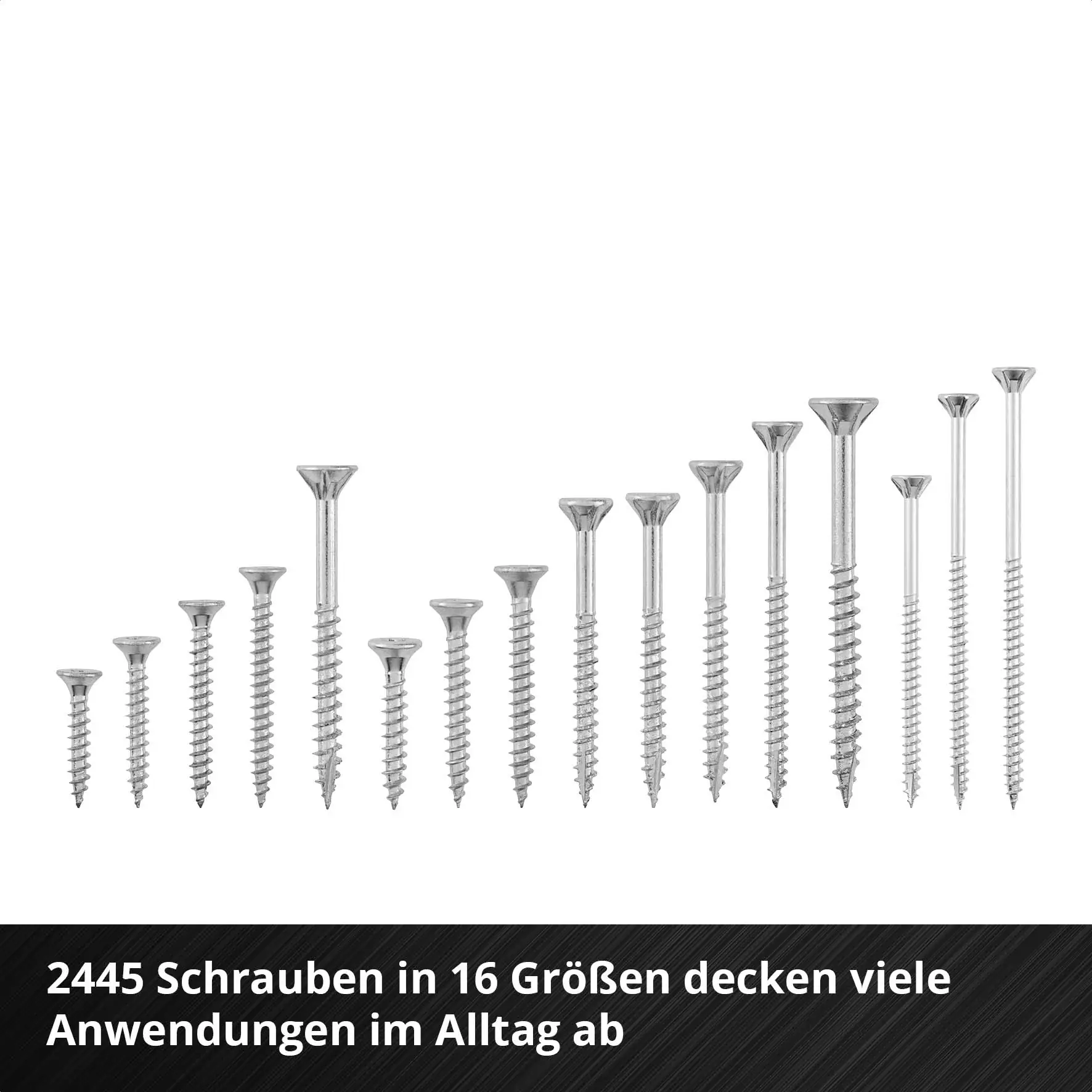 Einhell Schraubenset mit Bits in E-Case-Koffer 2.445-teilig