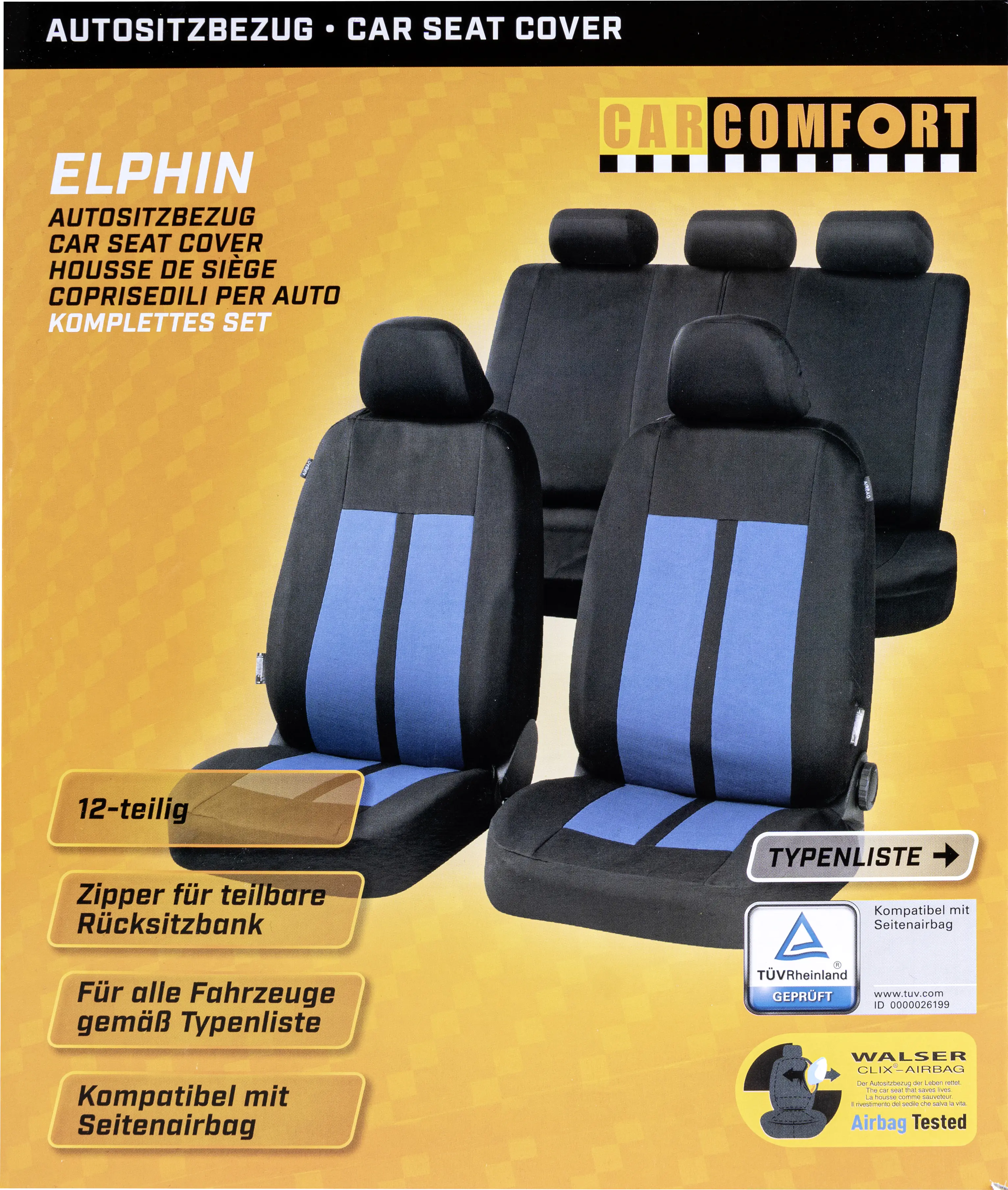 CarComfort Autositzbezug-Set Elphin schwarz-blau CarComfort Autositzbezug-Set Elphin schwarz-blau
