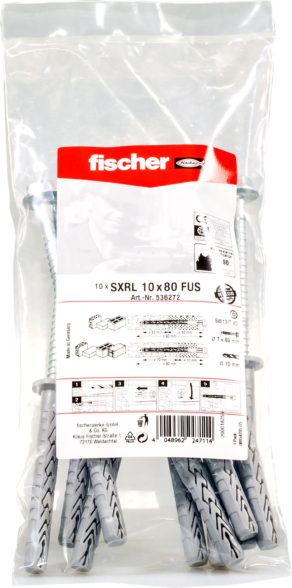 Fischer Langschaftdübel 10.0 x 100 mm - 10 Stück