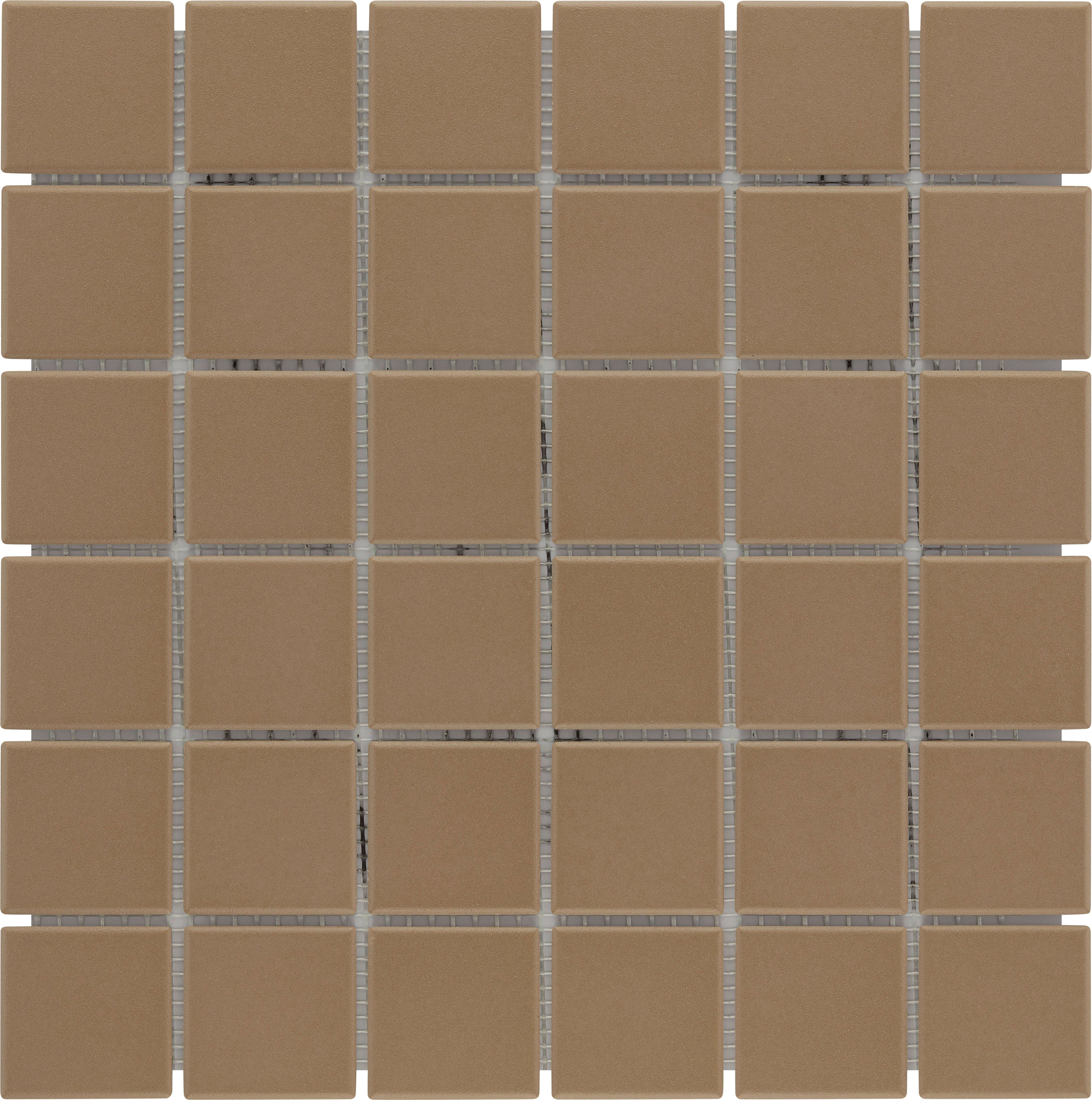 KNG Mosaikfliese rutschhemmend 29,7 x 29,7 cm braun unglasiert