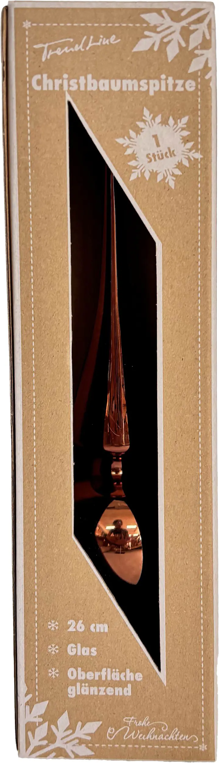 TrendLine Christbaumspitze aus Glas 26 cm espresso glänzend