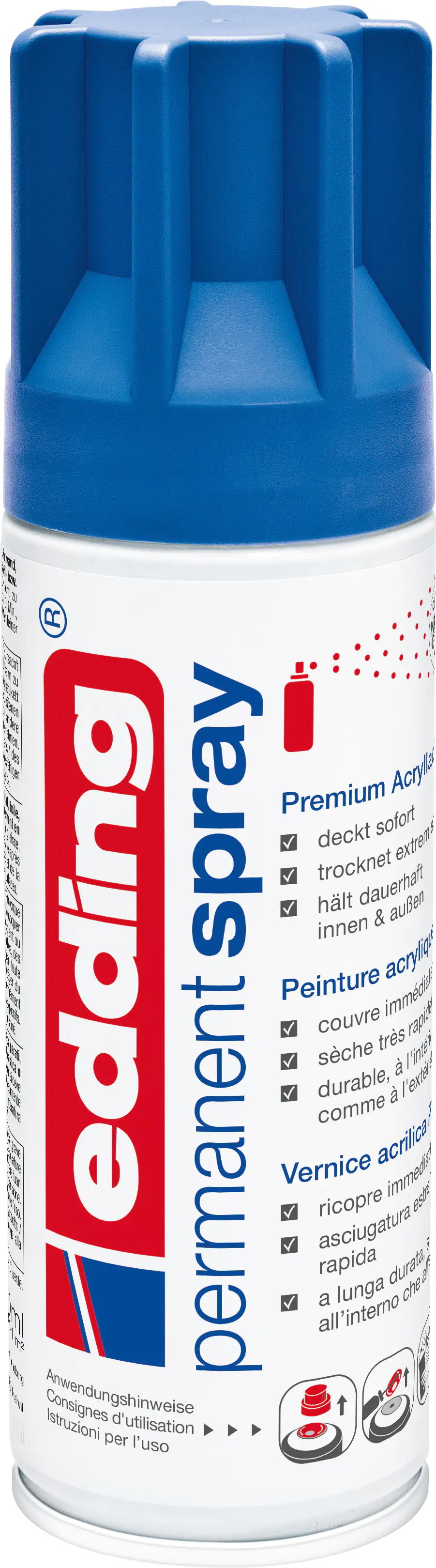 4004764956609_2040110 edding 5200 Permanent Spray Premium Acrylic Paint, enzianblau, matt