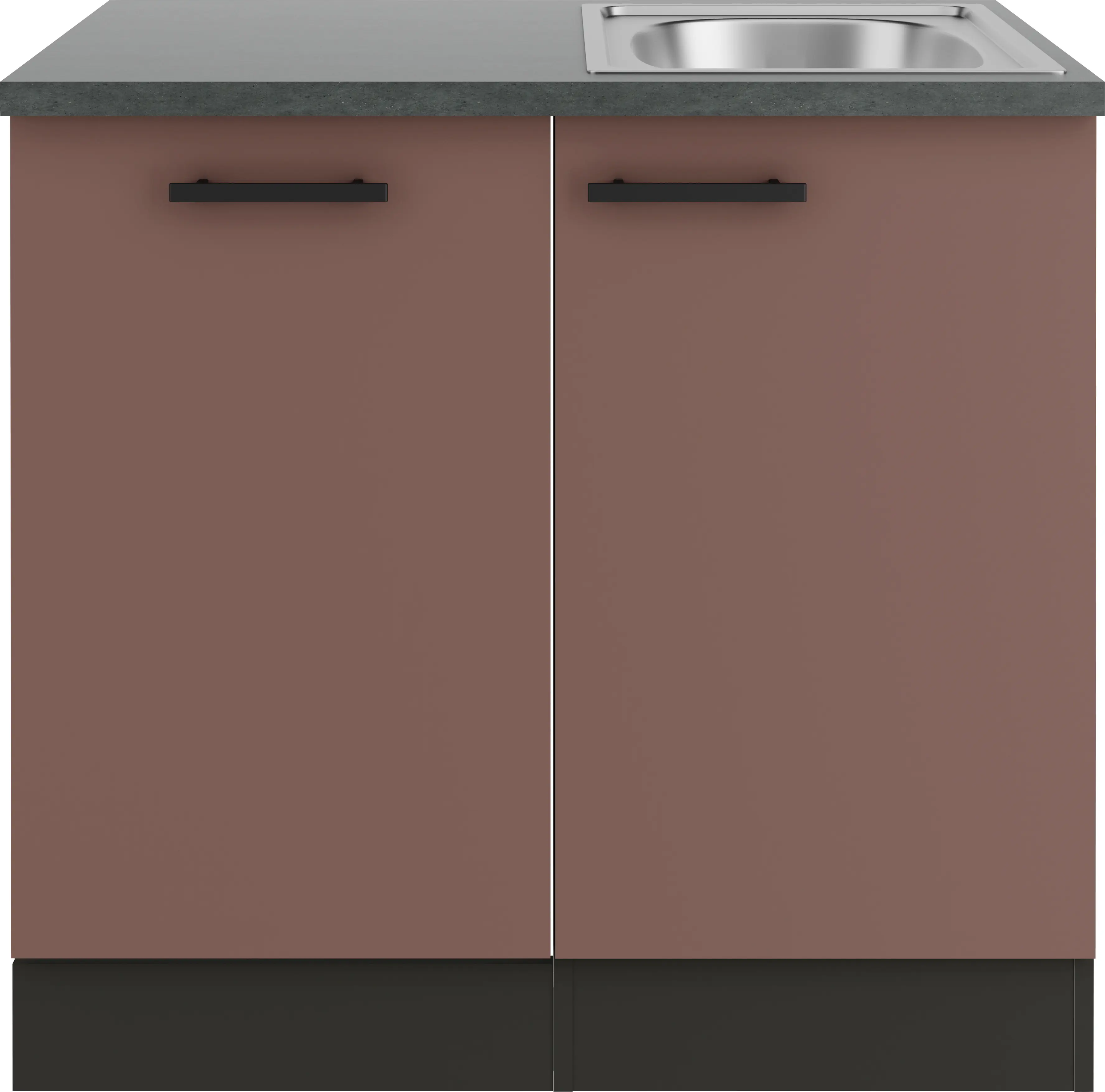 Optifit Spüle mit Unterschrank-Set Nizza 407 rostrot/anthrazit 90 cm