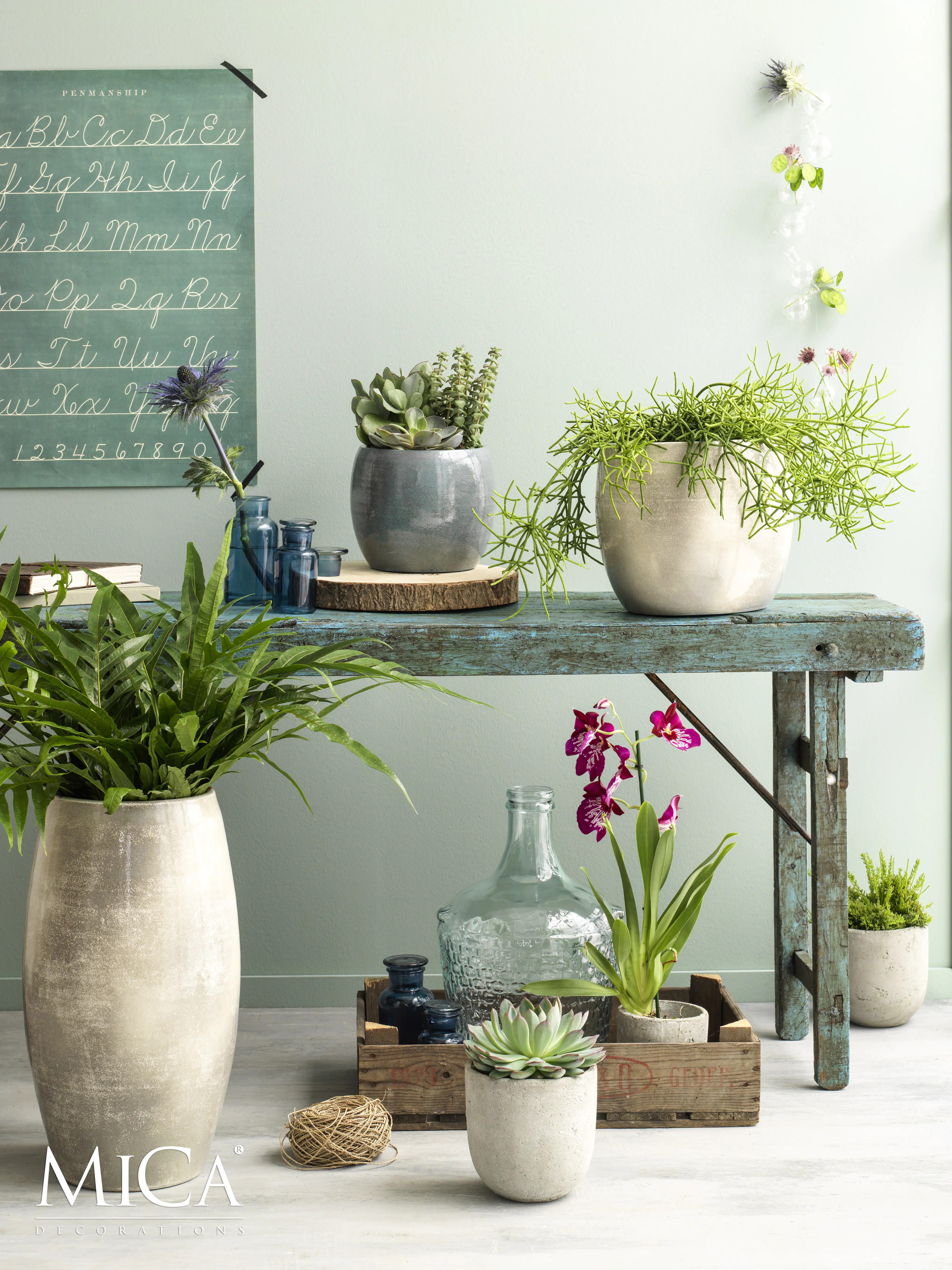 Mica Vase Lester hellgrau, 70 x 39 cm