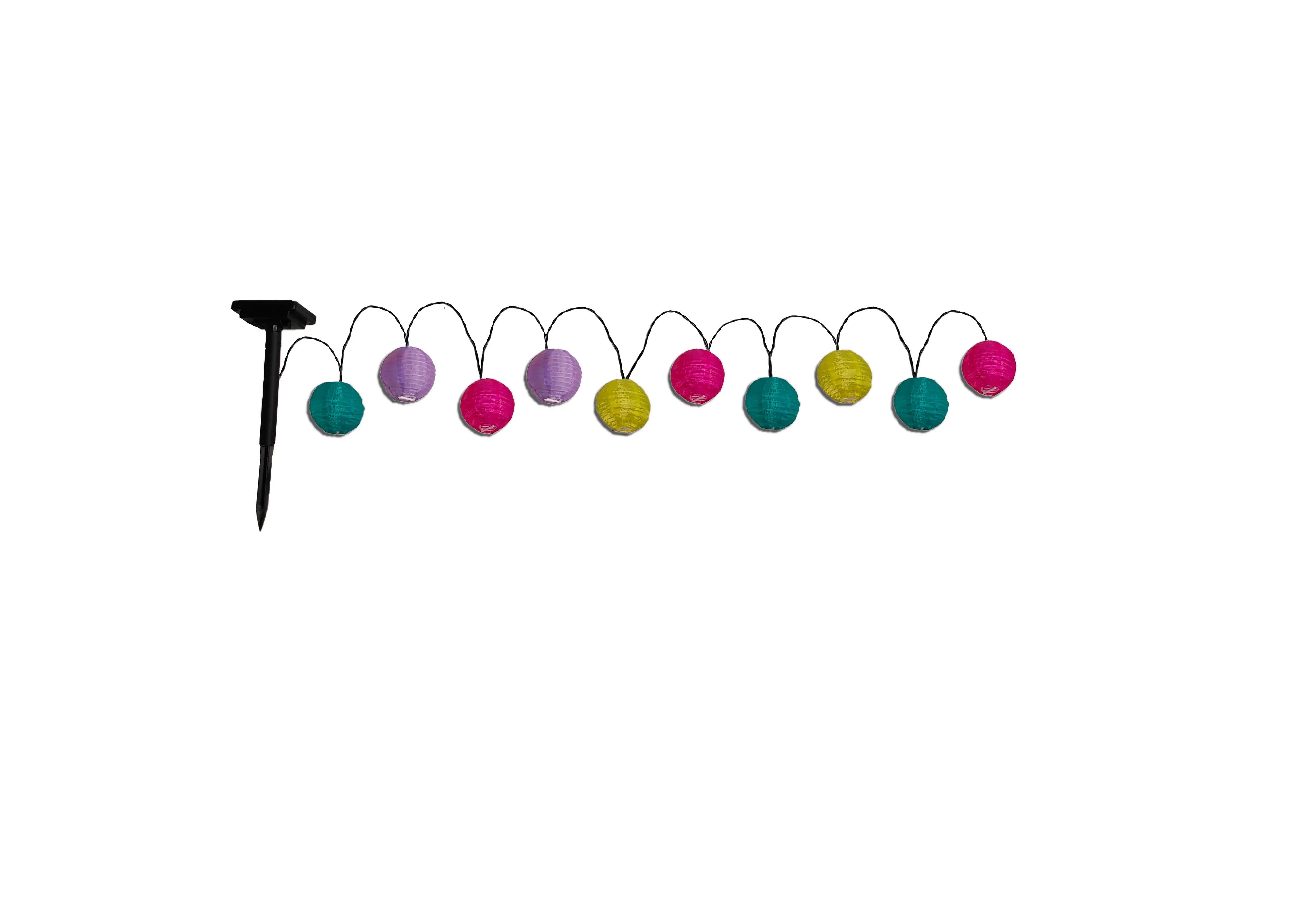 Solar-Lichterkette Kiki Laternen Außen 3,7 m kaltweiß