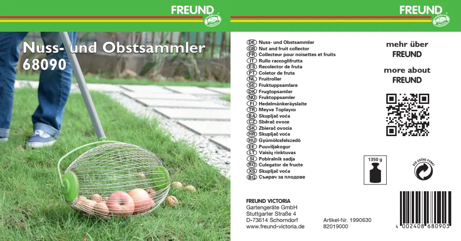 Freund Victoria Nuss- und Obstsammler 30 cm Arbeitsbreite