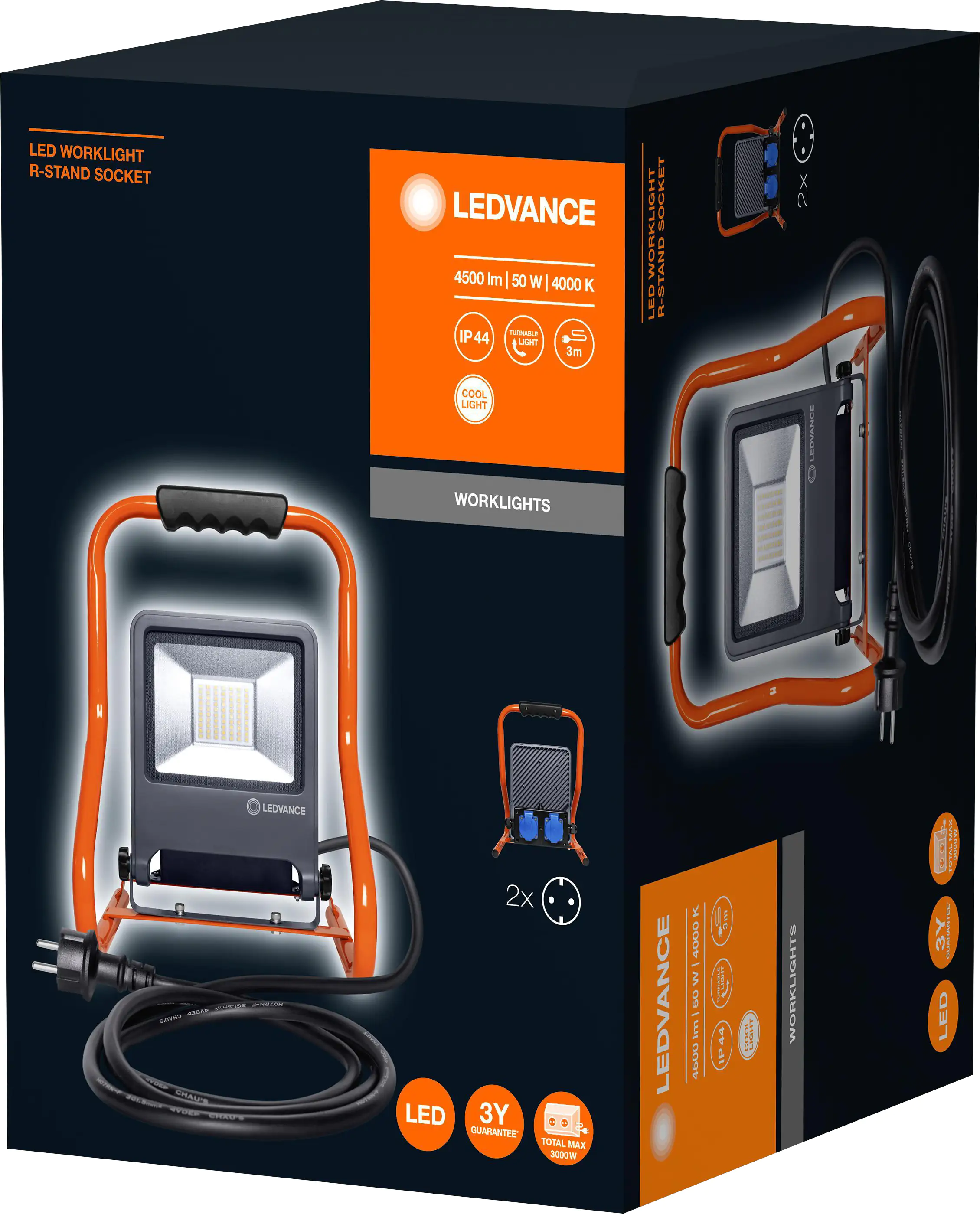 Ledvance LED Arbeitsleuchte dunkelgrau, 50 Watt, 3 m Kabel