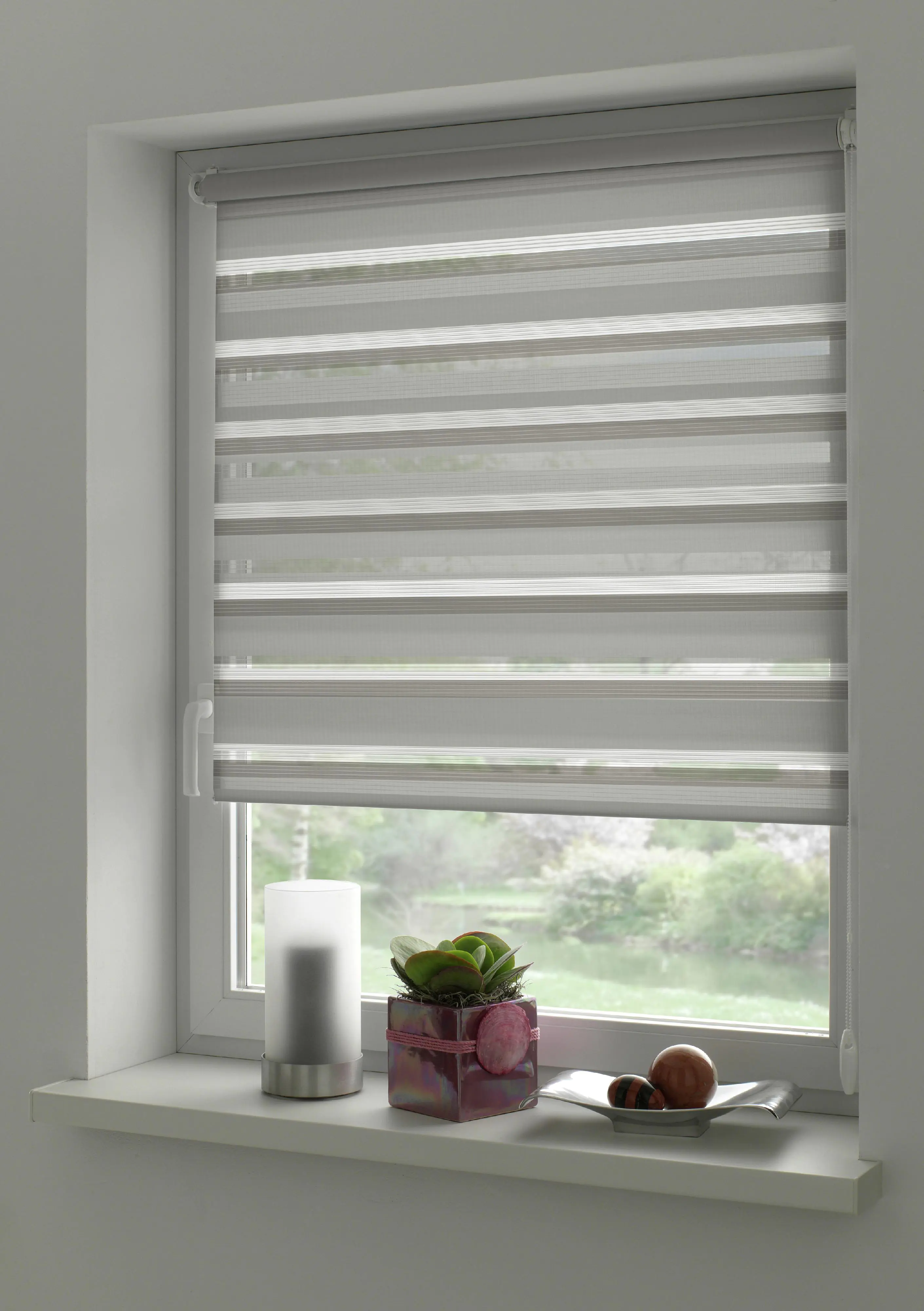 Gardinia EasyFix Doppelrollo grau 90 x 220 cm Gardinia EasyFix Doppelrollo grau 90 x 220 cm