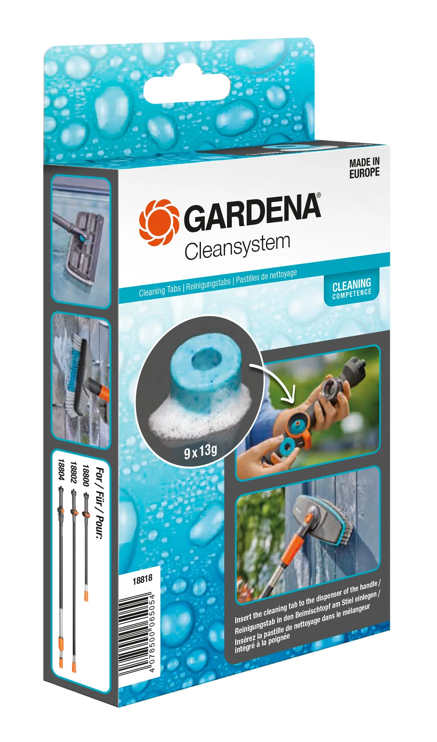 Gardena Reinigungstabs für Stiele + Stielbürsten Cleansystem 9 Stück