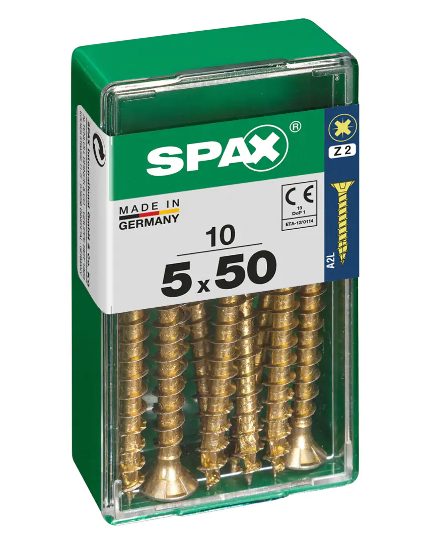 Spax Universalschrauben 5.0 x 50 mm PZ 2 - 10 Stk. Spax Universalschrauben 5.0 x 50 mm PZ 2 - 10 Stk.