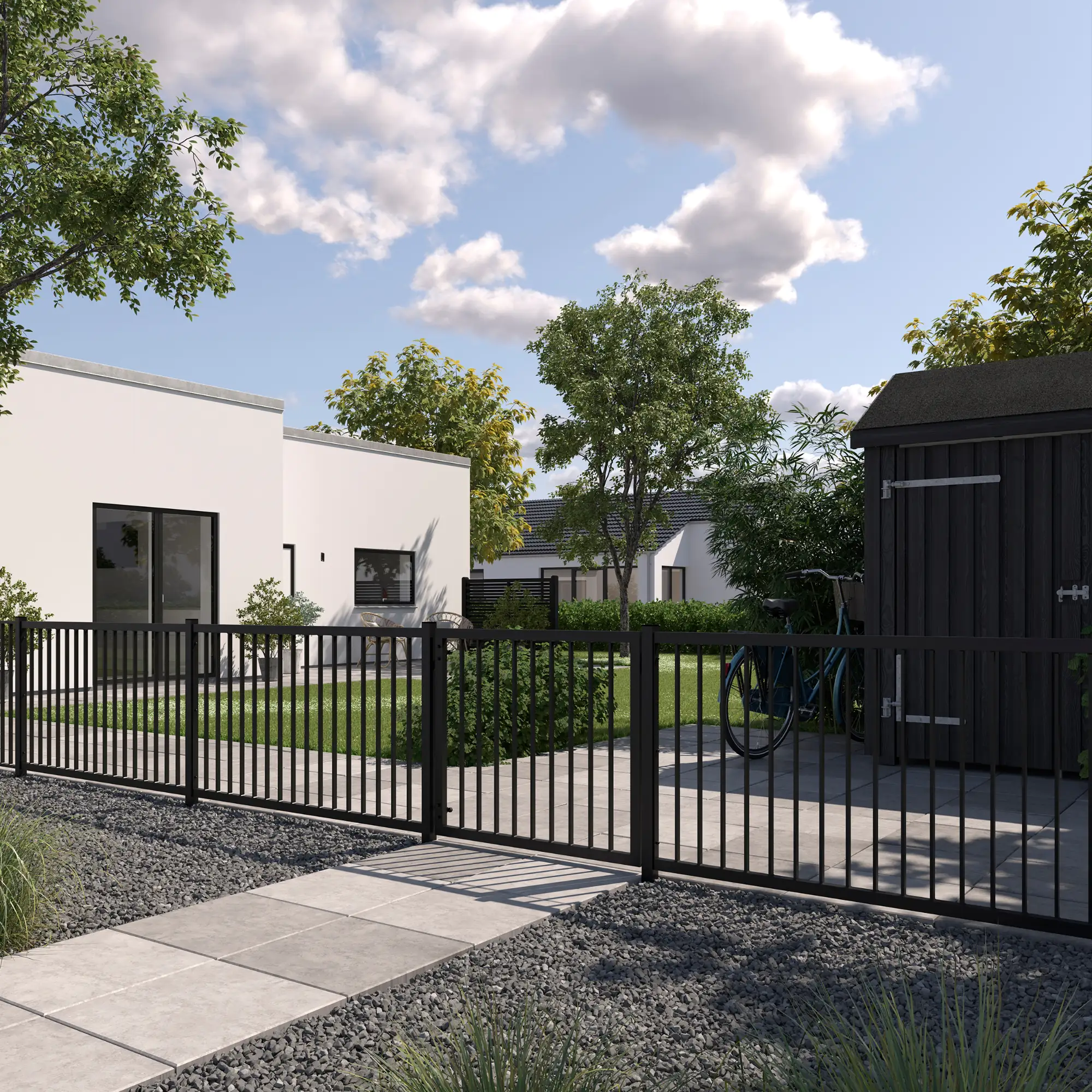 Plus Einzeltor Basic Stahl 100 × 85 cm schwarz Plus Einzeltor Basic Stahl 100 × 85 cm schwarz