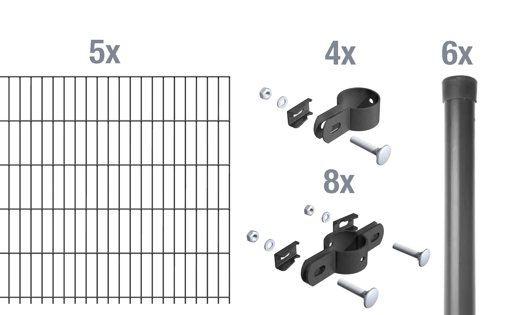 Alberts Komplettset Einstabmatten 10 m 100 cm 8/6/4 anthrazit Alberts Komplettset Einstabmatten 10 m 100 cm 8/6/4 anthrazit