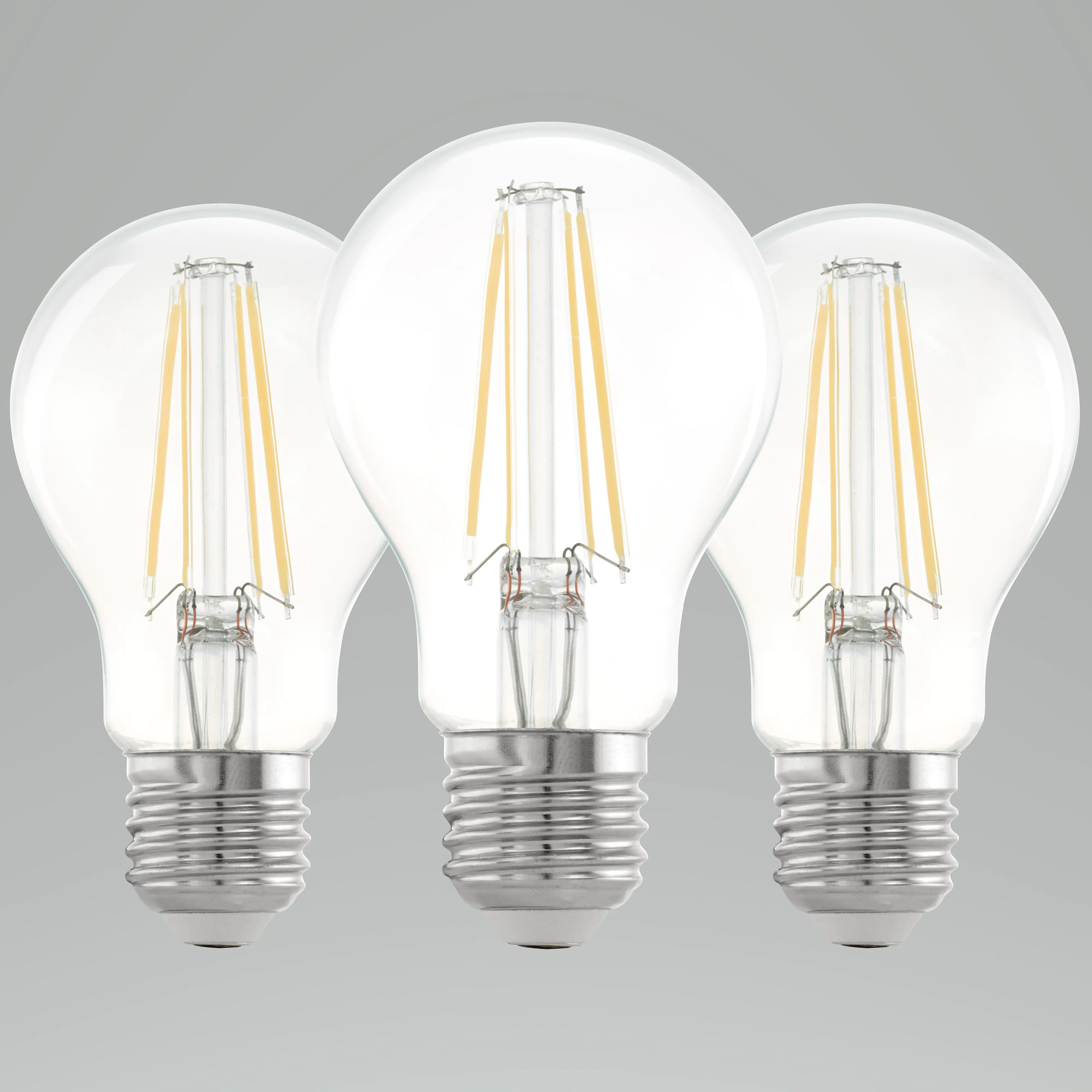 Eglo LED Leuchtmittel E27 A60 7W, 806 lm, 3000K, warmweiß, klar, 3er Set