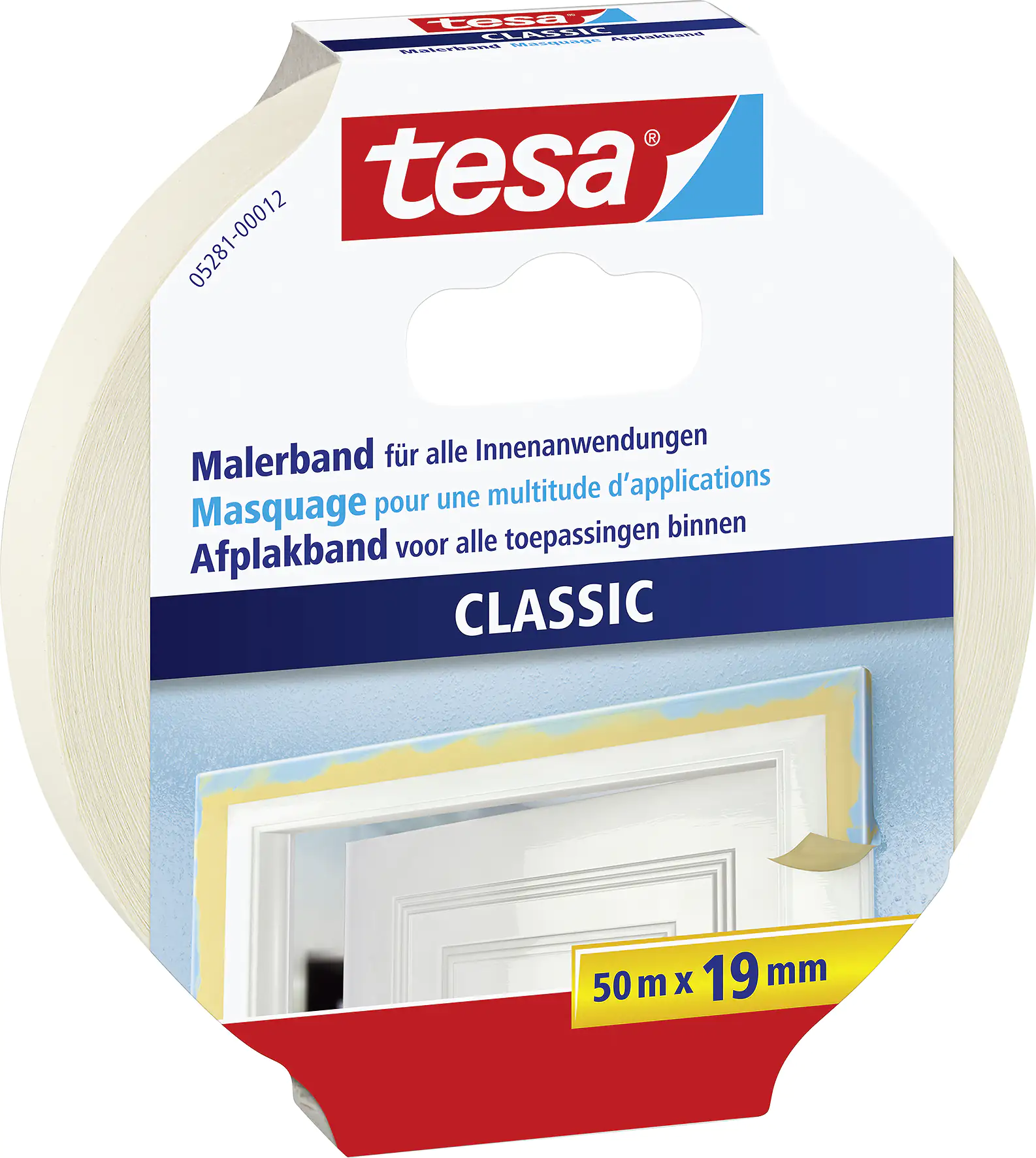 tesa Malerkreppband Classic 50 m x 19 mm, beige