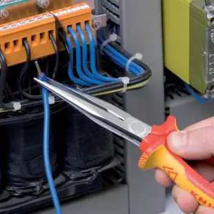 Knipex Flachrundzange 200 mm VDE mit Schneide