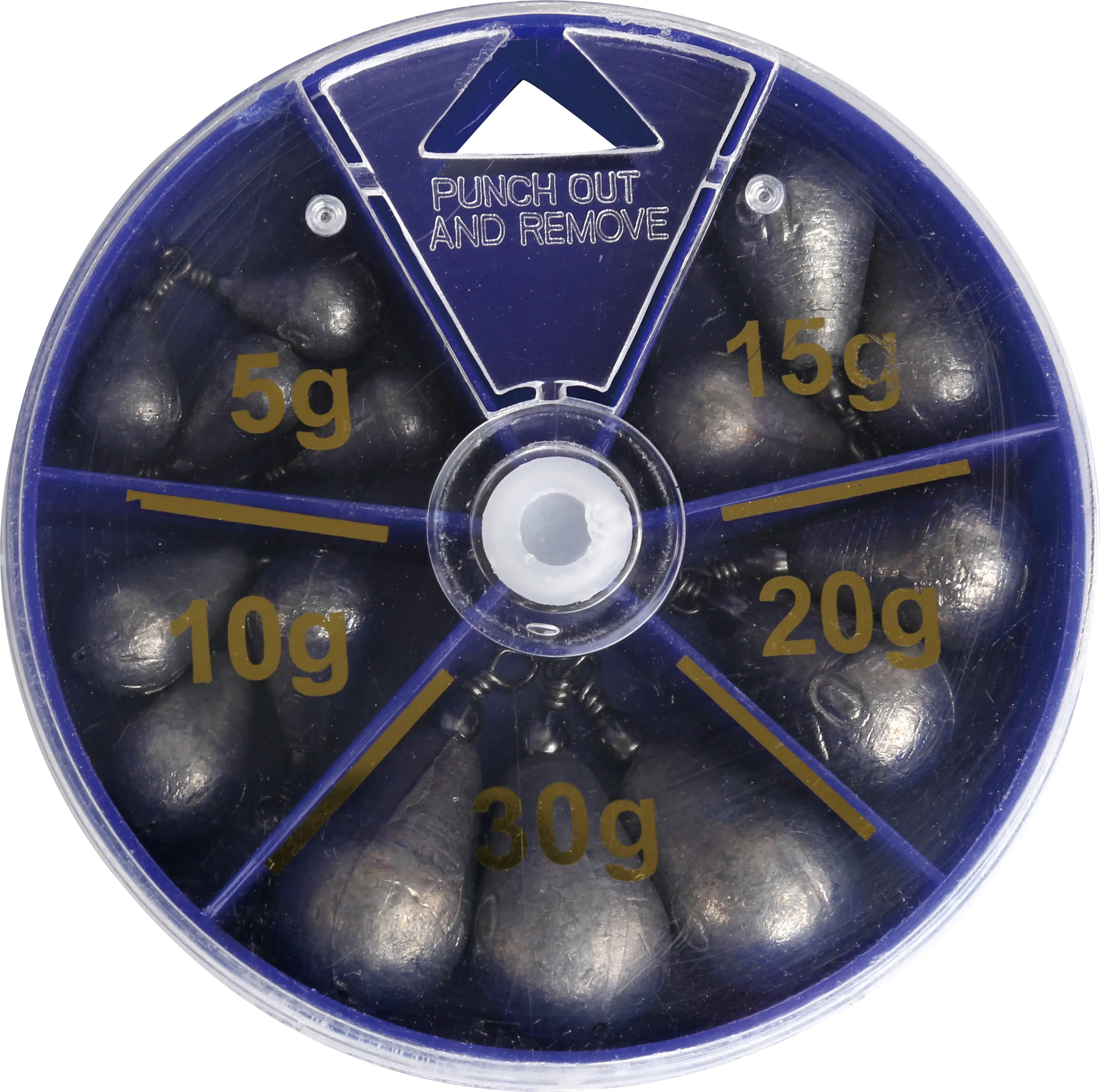 Wirbel-Blei 230g sortiert 230g/blau/5, 10, 15, 20 und 30 g