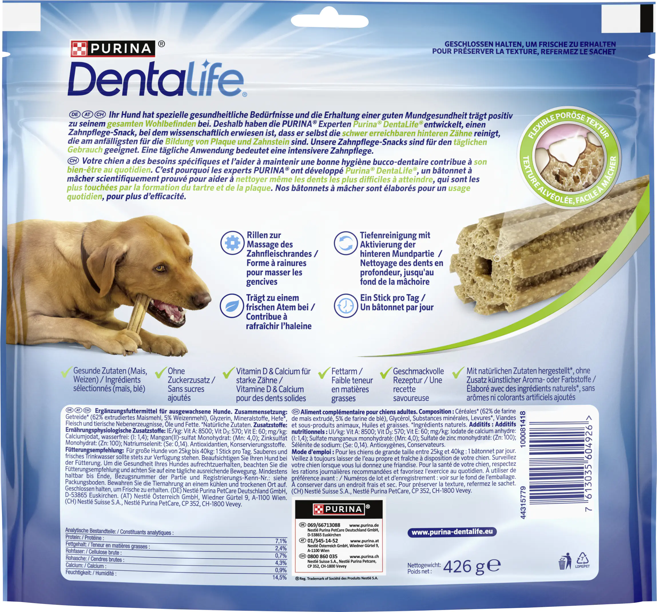 Purina DentaLife Maxi Snacks für große Hunde 12 Sticks 345g Maxipack