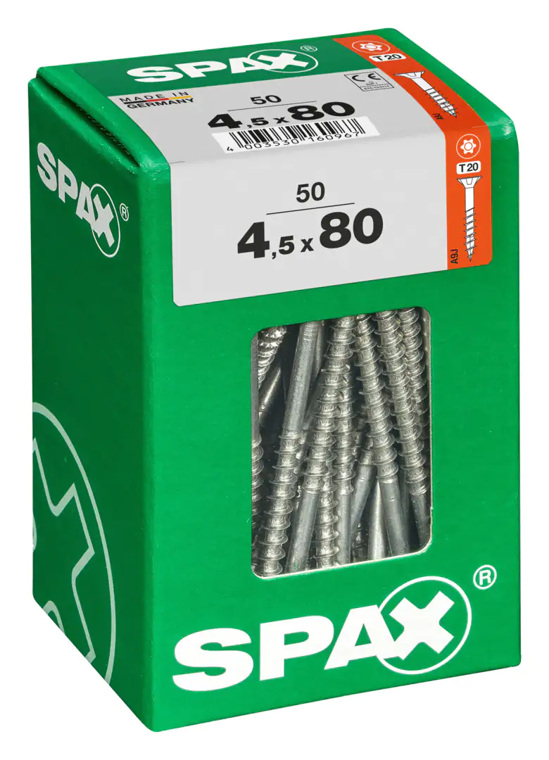 Spax Universalschrauben 4.5 x 80 mm TX 20 - 50 Stk. Spax Universalschrauben 4.5 x 80 mm TX 20 - 50 Stk.